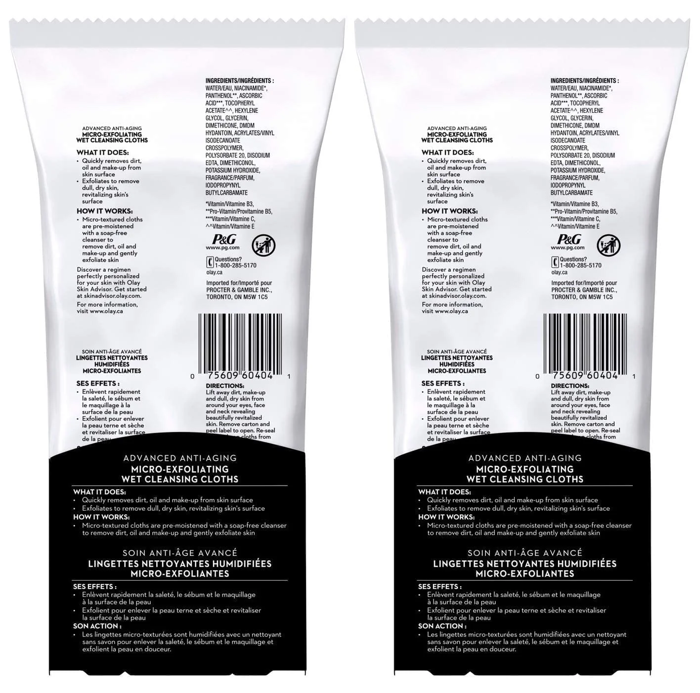 OLAY Regenerist Advanced Anti-Aging Micro-Exfoliating Cleansing Cloths 30 Each (Pack of 2) - Image 9