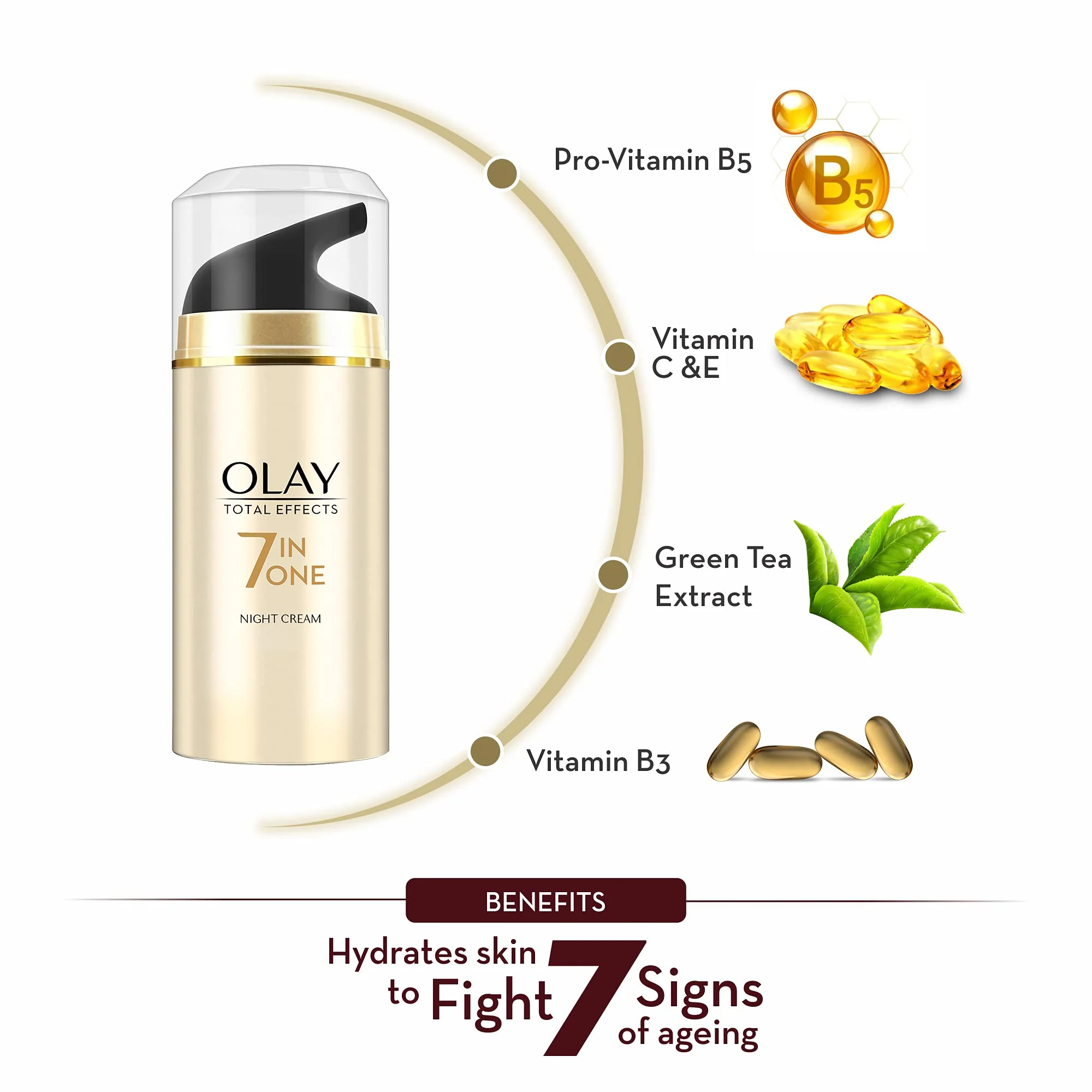 Olay Total Effects Night Firming Facial Moisturizer Treatment 1.7 Fl Oz, Packaging May Vary - Image 6