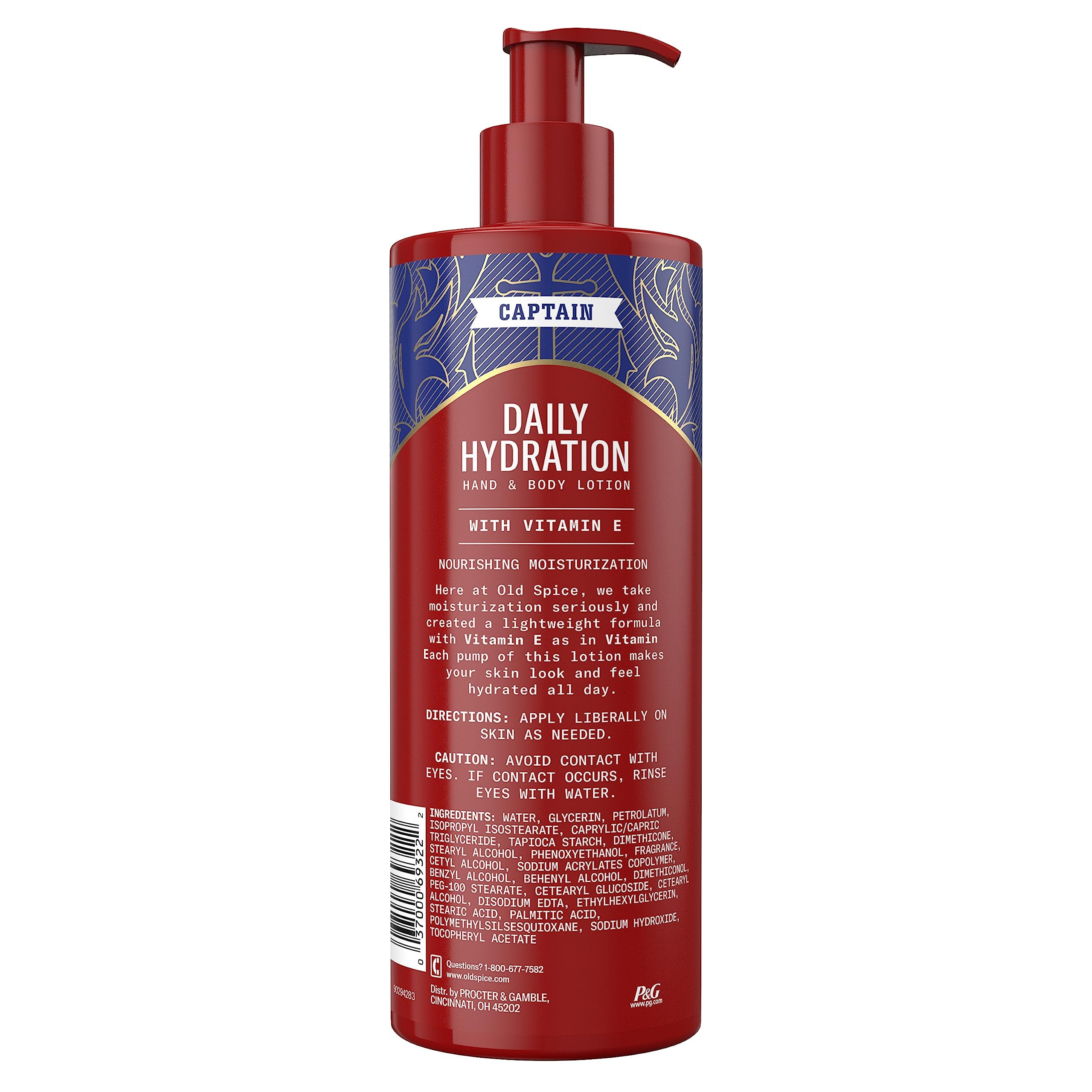 Old Spice Hand & Body Lotion for Men, Daily Hydration, 24/7 Hydration, 24/7 Replenishing Rich Moisture for Dry Skin, Lightweight Formula, Captain with Vitamin E Scent, 16 fl (Pack of 4) - Image 2