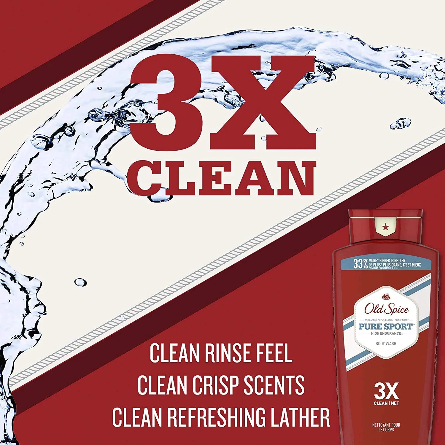 Old Spice High Endurance Body Wash for Men, Pure Sport Scent, 18 FL OZ (532 mL) - Image 6