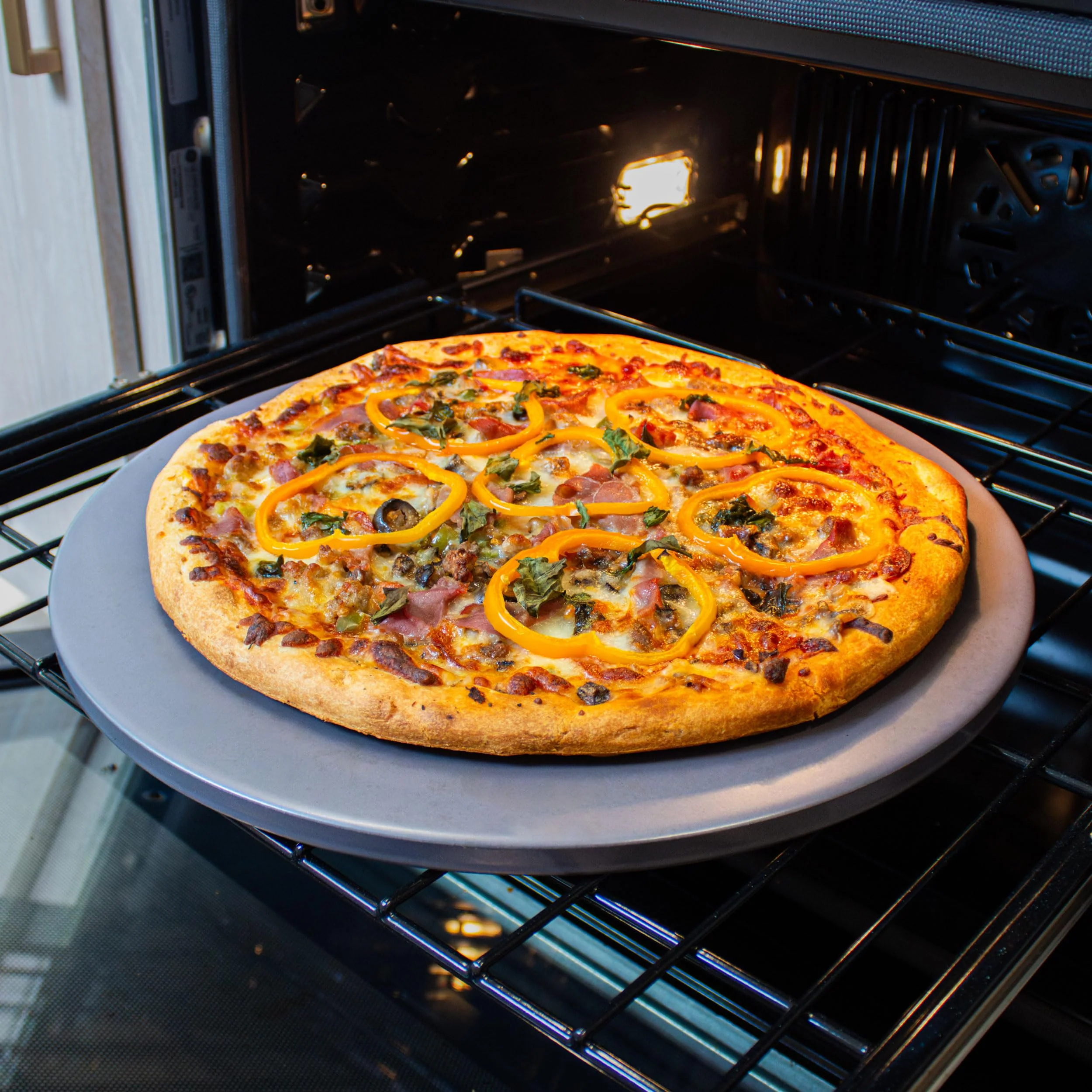 Old Stone Pizza Kitchen Glazed Round Pizza Stone for Oven and Grill, 14 inch - Image 7