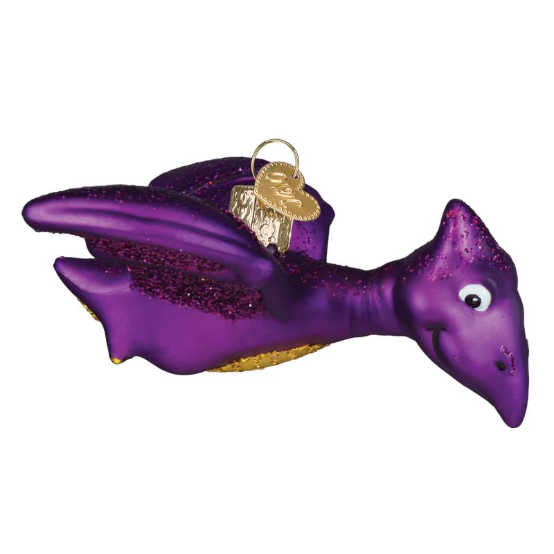 Old World Christmas A-Roarable Pterodactyl Glass Blown Ornament for Christmas Tree, Handcrafted Holiday Decoration, Dino Collection - Image 3