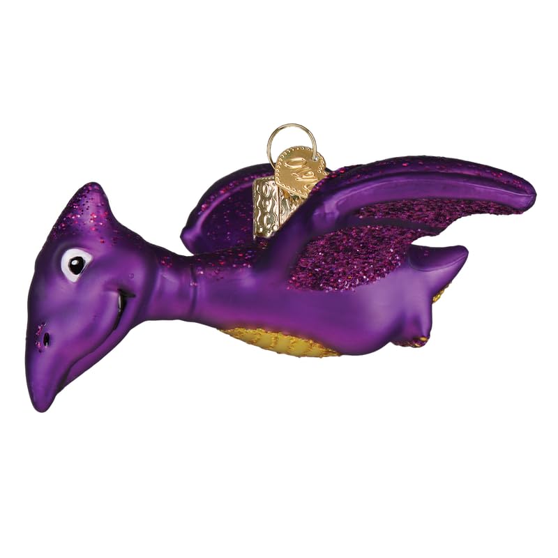 Old World Christmas A-Roarable Pterodactyl Glass Blown Ornament for Christmas Tree, Handcrafted Holiday Decoration, Dino Collection - Image 4