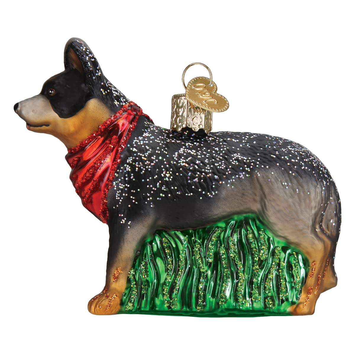 Old World Christmas Australian Cattle Dog Glass Blown Ornament for Christmas Tree, Handcrafted Holiday Decoration, Dog Collection