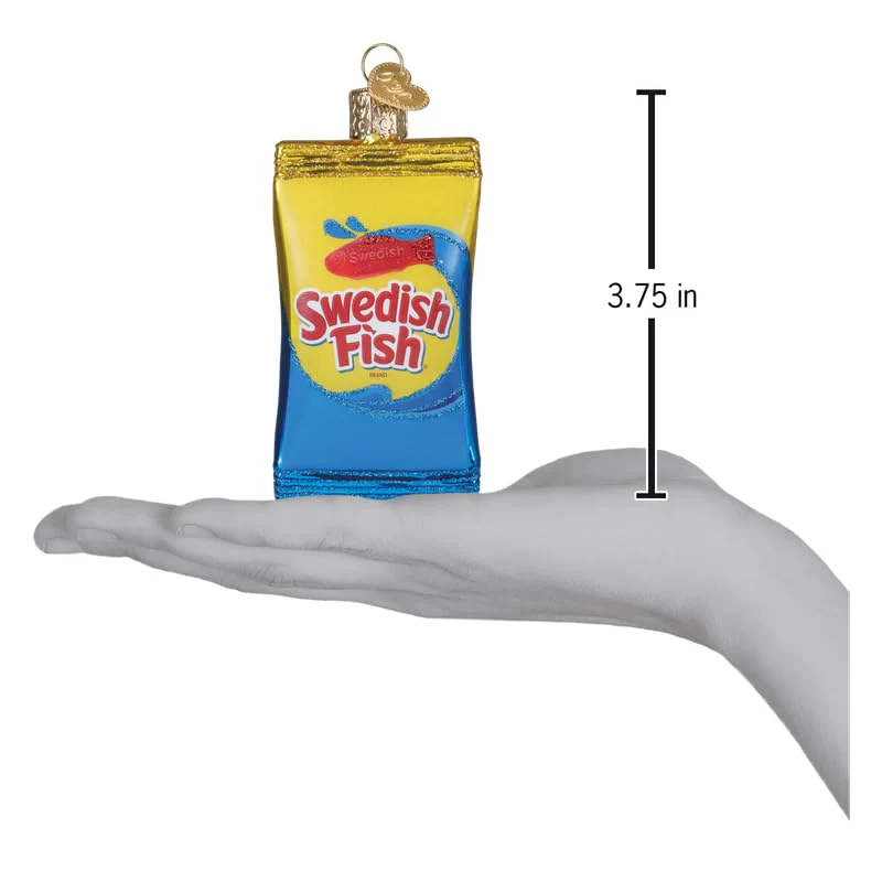 Old World Christmas Swedish Fish Candy Bag Glass Blown Ornament for Christmas Tree, Handcrafted Holiday Decoration, Candy Brand Collection - Image 2