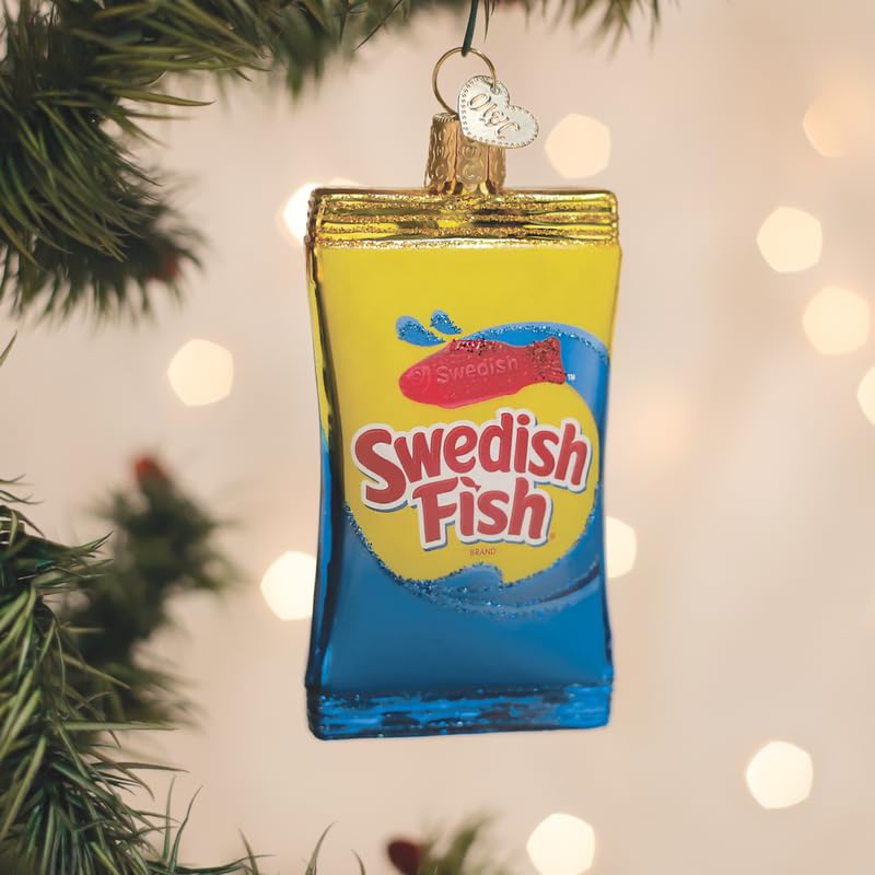 Old World Christmas Swedish Fish Candy Bag Glass Blown Ornament for Christmas Tree, Handcrafted Holiday Decoration, Candy Brand Collection - Image 3
