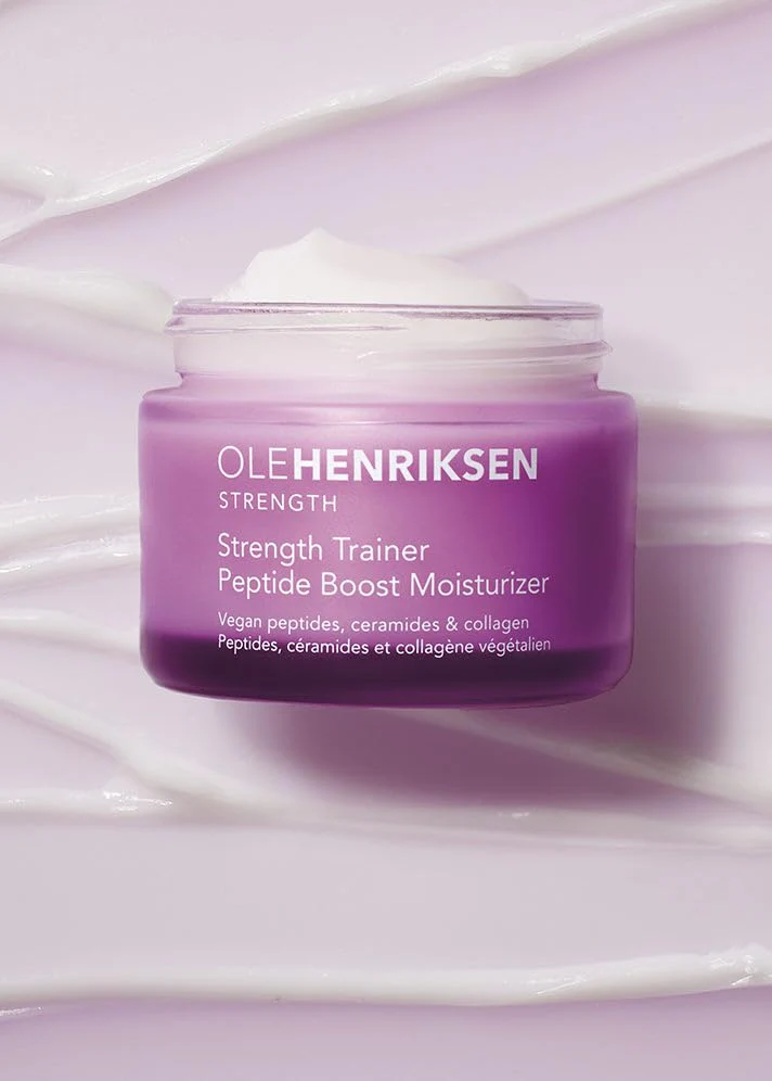 Ole Henriksen Strenth Trainer Peptide Boost Facial Moisturizer with ceramides and collagen Full Size UNBOXED 1.7 fluid ounces 50 milliliter Jar - Image 3