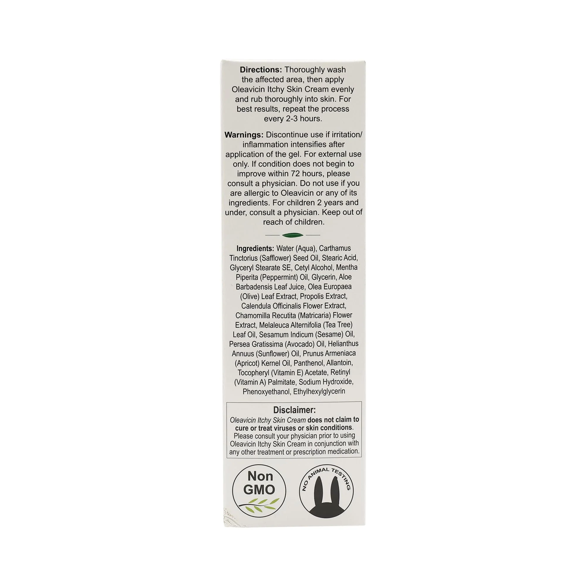 Oleavicin Organic Extra Strength Anti-Itch Cream for Dry, Itchy Skin Relief Natural Fungal & Rash Treatment with Olive Leaf Extract Fast-Acting, Long-Lasting Relief - Image 2