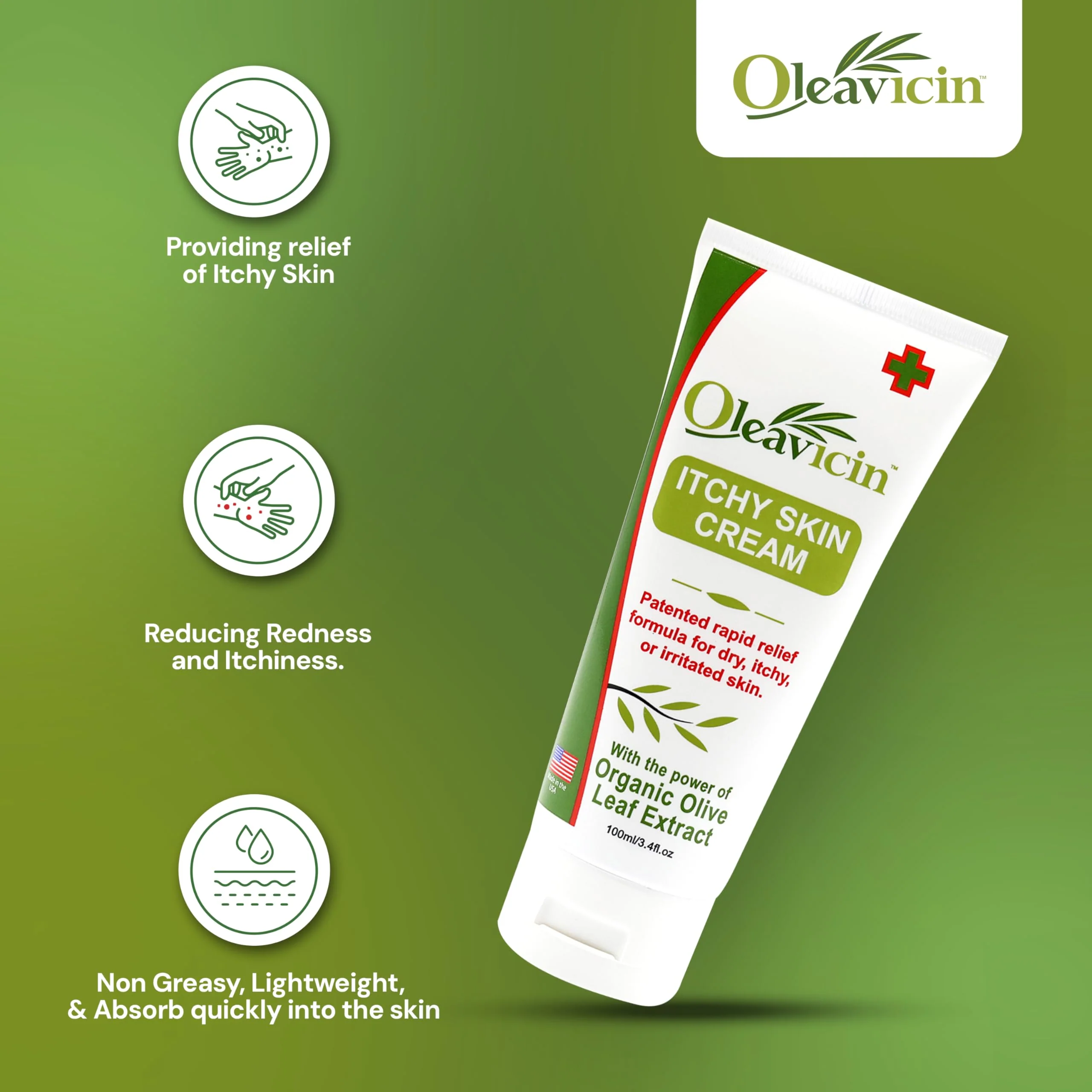 Oleavicin Organic Extra Strength Anti-Itch Cream for Dry, Itchy Skin Relief Natural Fungal & Rash Treatment with Olive Leaf Extract Fast-Acting, Long-Lasting Relief - Image 4
