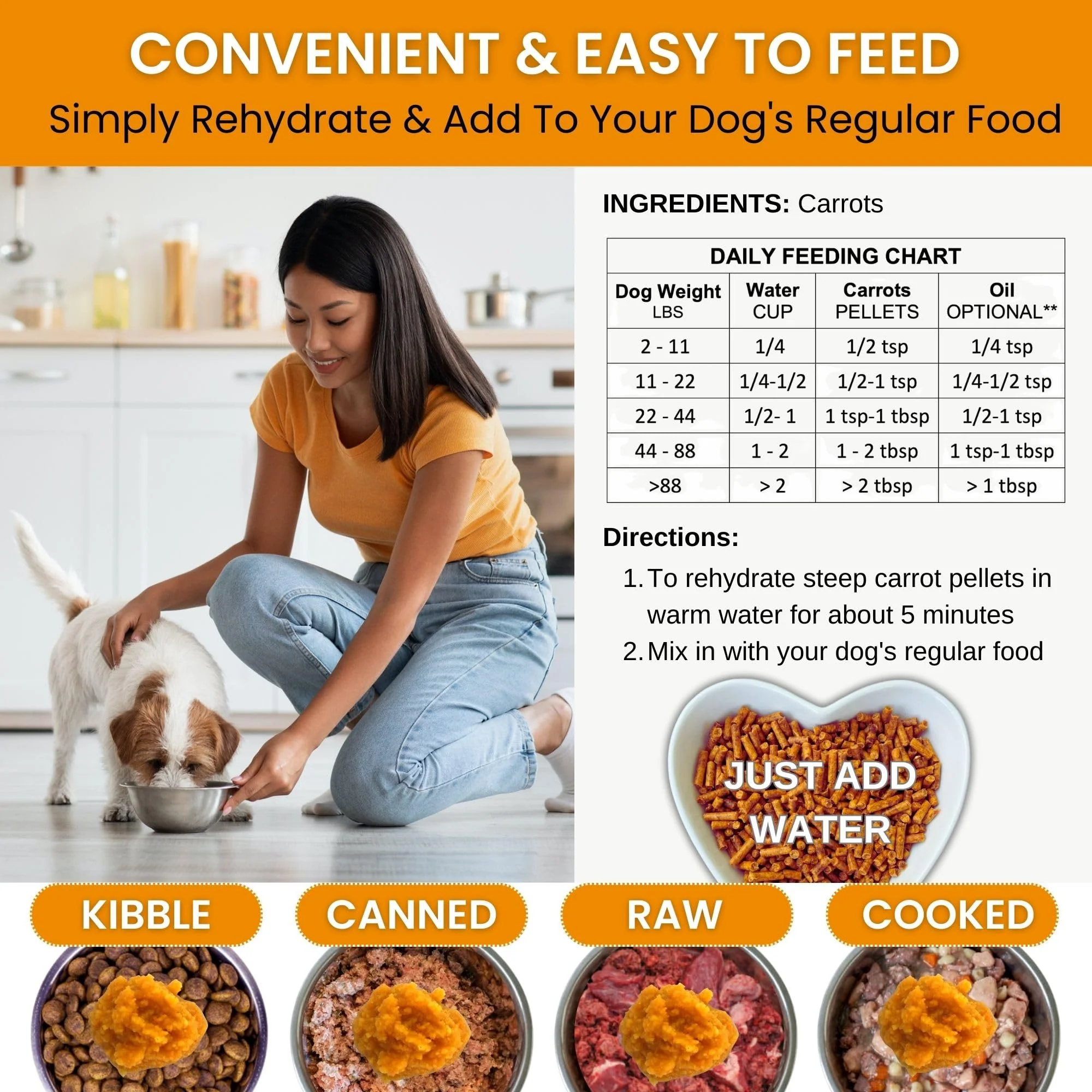 Olewo Original Carrots for Dogs – Fiber for Perfect Poop, Dog Food Toppers for Picky Eaters, Natural Skin & Coat Support, Multivitamin, Probiotics for Digestive and Gut Health, 5.5 lbs - Image 8