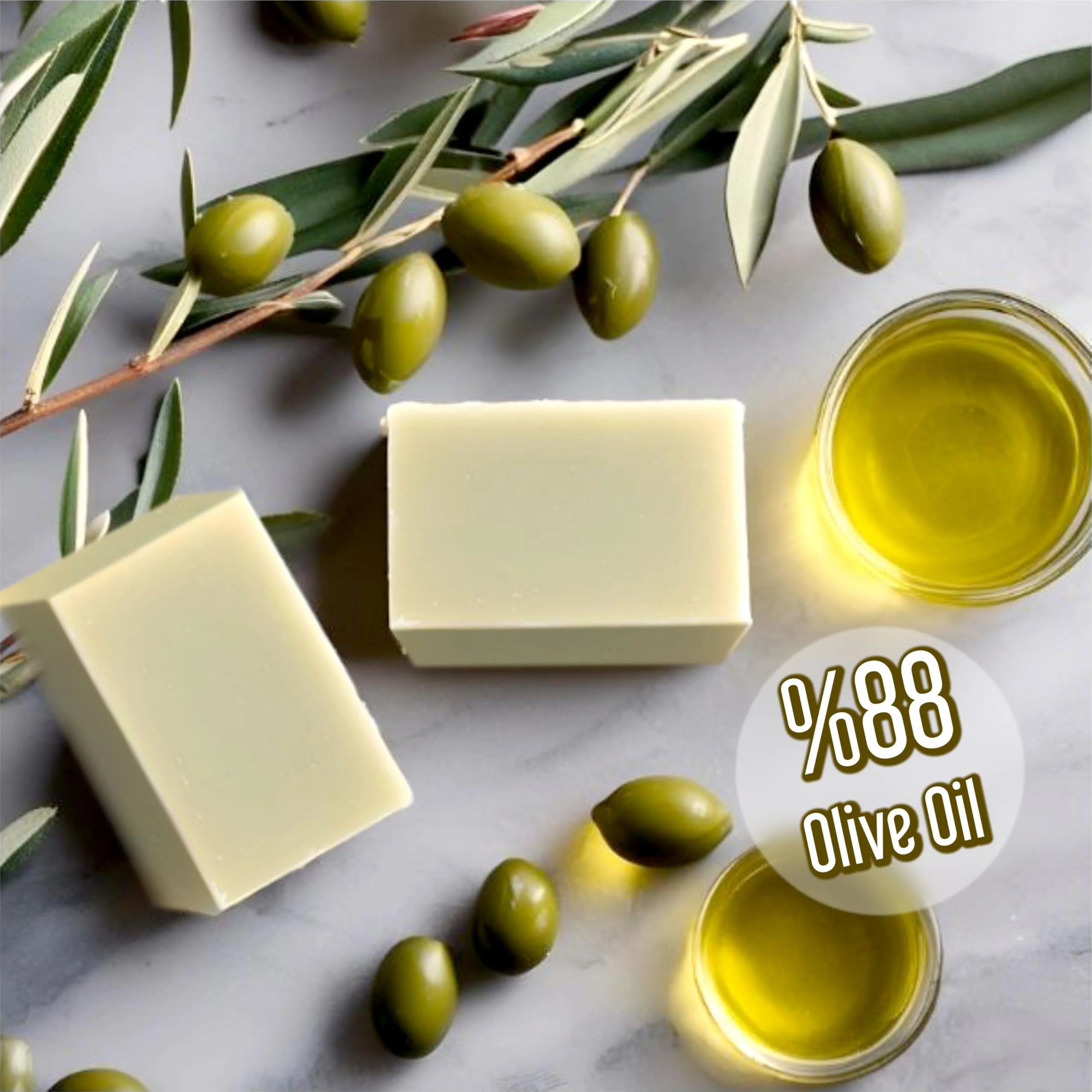 Olive Oil Soap Bar - Handmade 100% Pure Natural & Vegan - 5.3 oz Each Bar (9 Bars) - Image 2