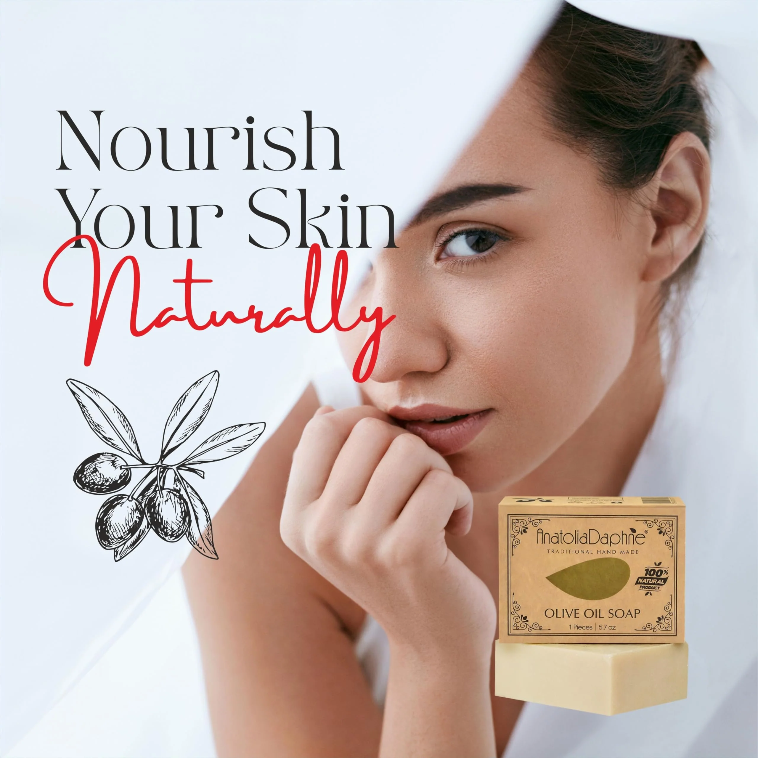 Olive Oil Soap Bar - Handmade 100% Pure Natural & Vegan - 5.3 oz Each Bar (9 Bars) - Image 3
