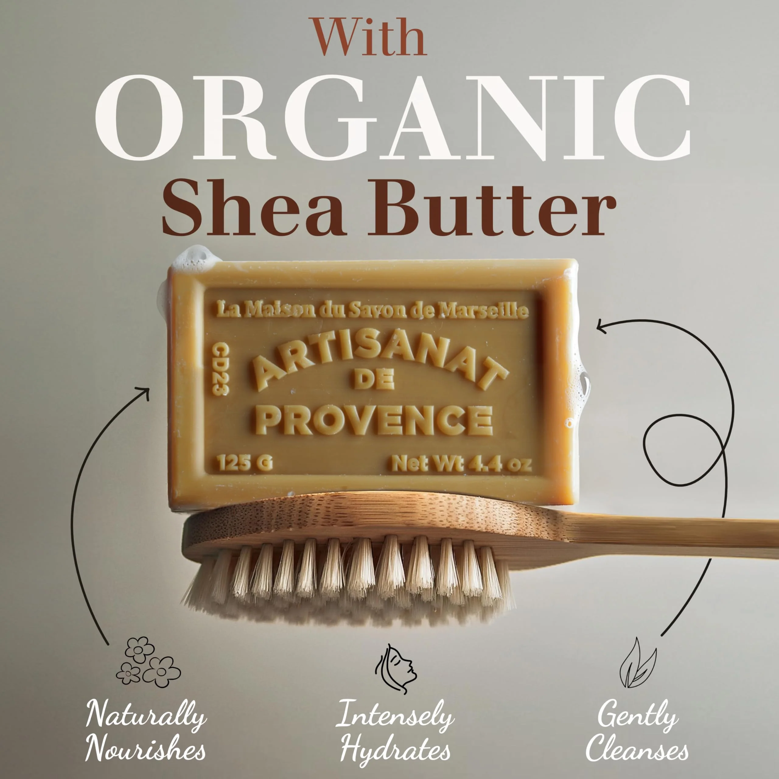 Olive Oil Soap Savon de Marseille Soap – Traditional French Milled Soap with Organic Shea Butter, Moisturizing Marseille Soap Bar Made in France, French Soap Bar, 3 x 4.4 oz – La Maison Du Savon - Image 8