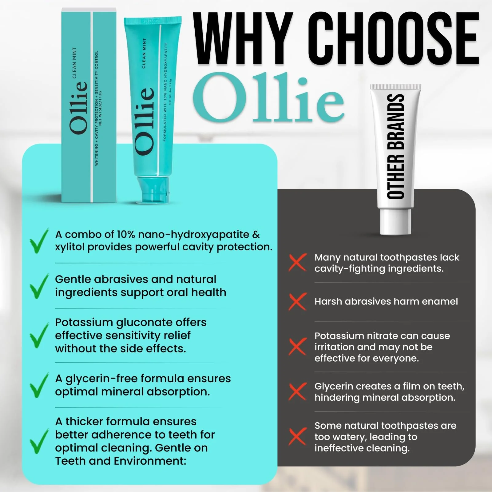 Ollie10% Nano-Hydroxyapatite Remineralizing Strawberry Toothpaste for Sensitive Teeth & Whitening, 4oz (Pack of 1) - Image 6