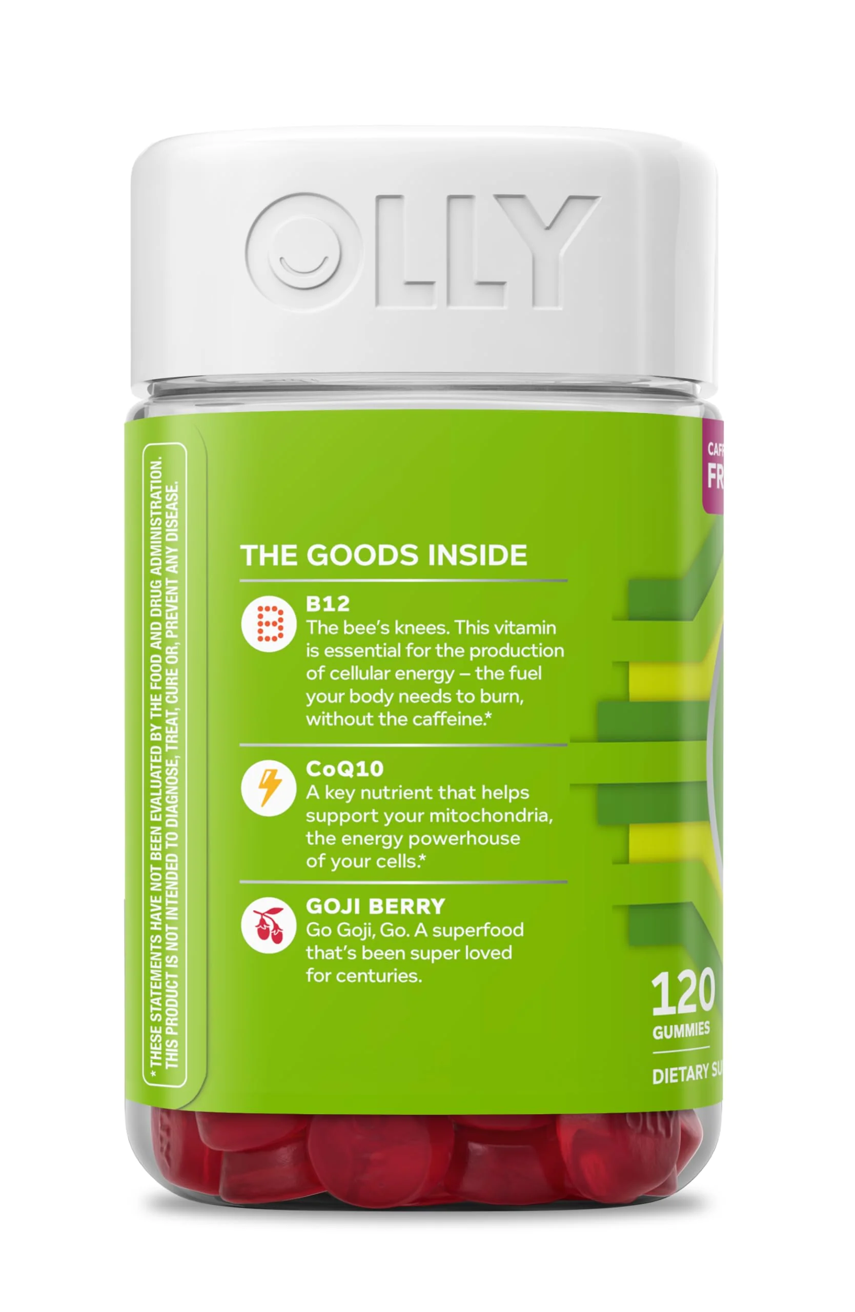 OLLY Daily Energy Gummy, Caffeine Free Cellular Energy Production,* Vitamin B12, CoQ10, Goji Berry, Adult Chewable Supplement, Tropical Passion Flavored, 60 Day Supply - 120 Count - Image 9