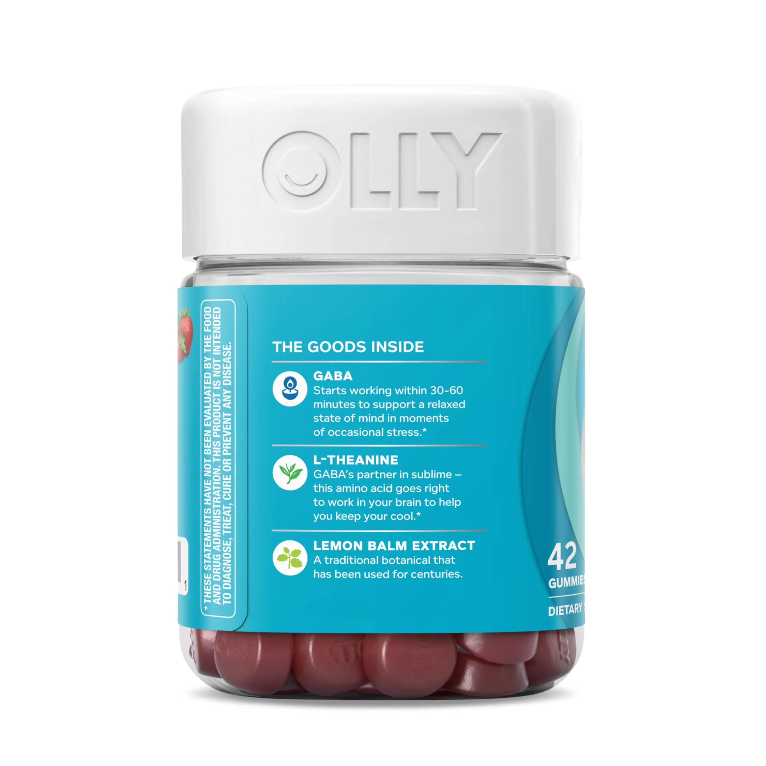 OLLY Goodbye Stress Gummy, GABA, L-Theanine, Lemon Balm, Stress Relief Supplement, Berry - 42 Count - Image 6