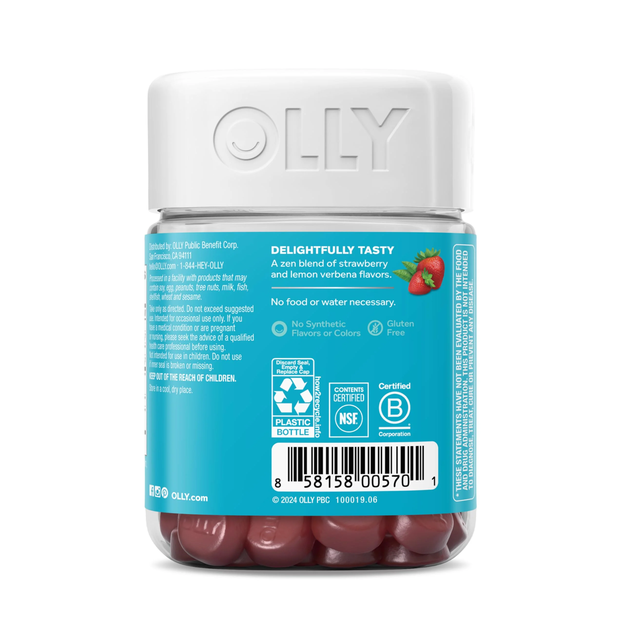 OLLY Goodbye Stress Gummy, GABA, L-Theanine, Lemon Balm, Stress Relief Supplement, Berry - 42 Count - Image 7