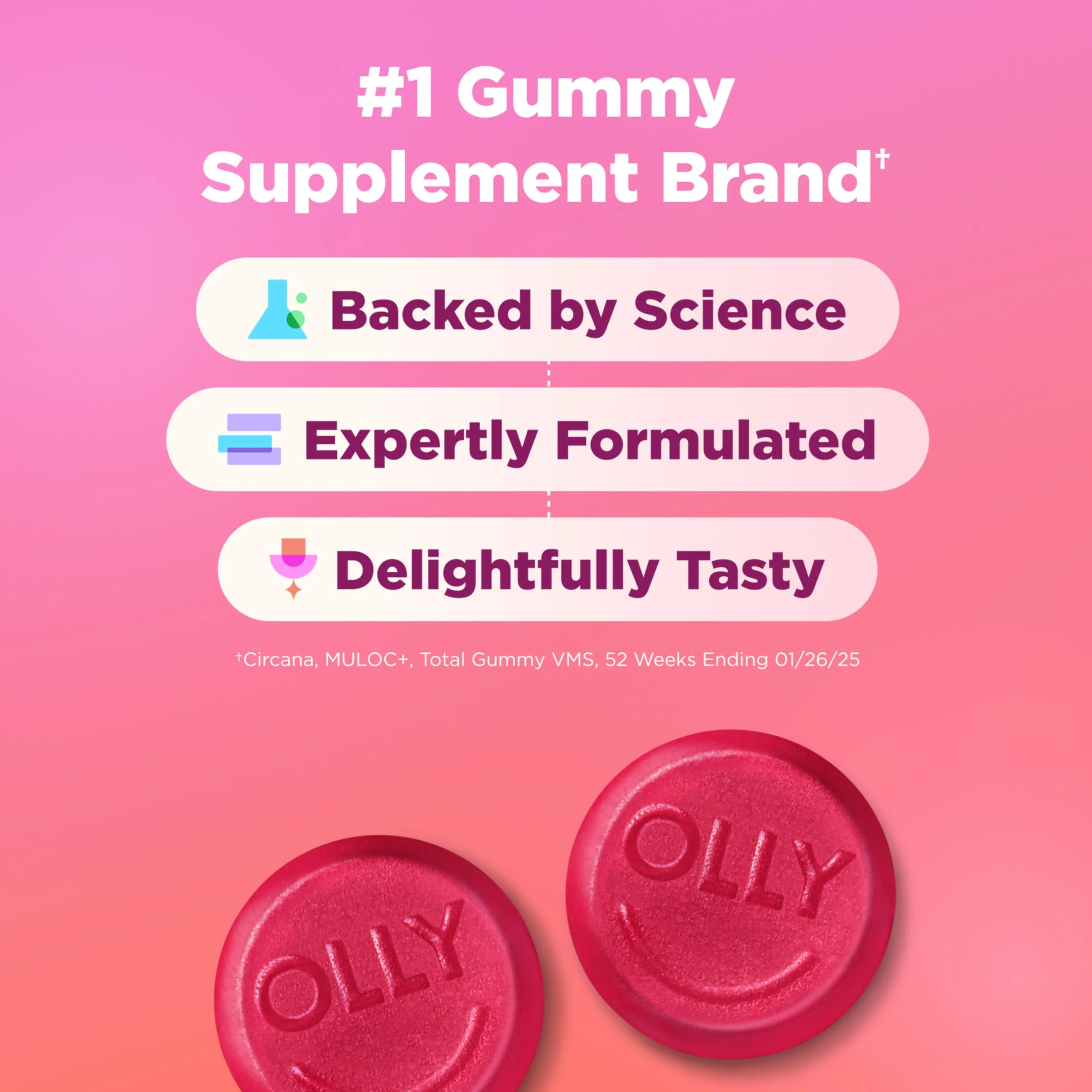 Olly, Gummy Undeniable Beauty Grapefruit Glam, 60 Count - Image 6