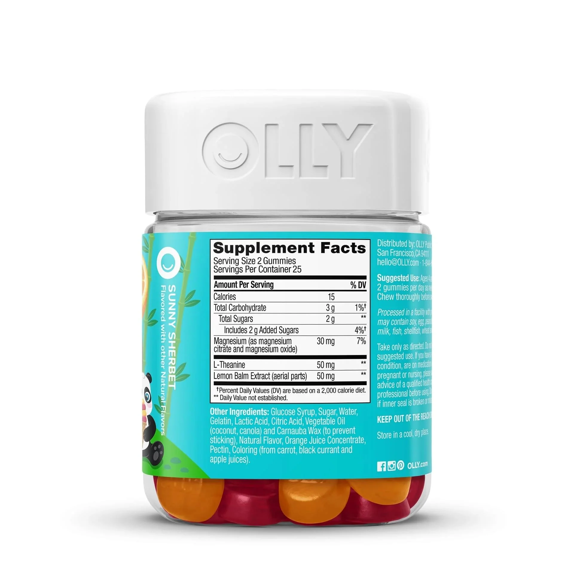 OLLY Kids Chillax Gummy, For a Calm and Relaxed Mood*, Magnesium, L-Theanine, Lemon Balm Extract, Chewable Supplement, Sherbet Flavored, 25 Day Supply - 50 Count (Packaging May Vary) - Image 4