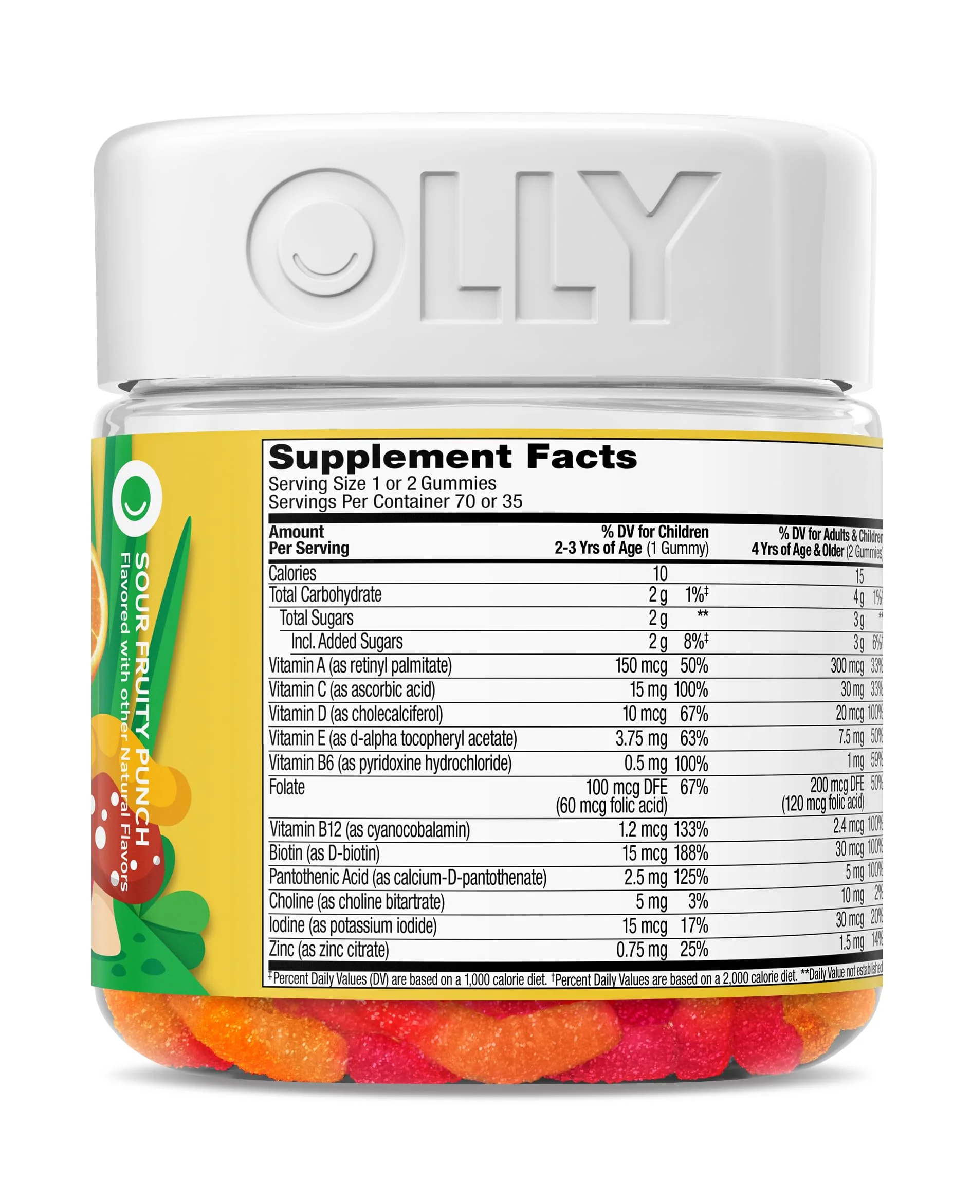 OLLY Kids Multivitamin Gummy, Overall Health and Immune Support,* Vitamins and Minerals A, C, D, E, Bs and Zinc, Kids Chewable Supplement, Sour Fruity Punch Flavored, 70 or 35 Day Supply - 70 Count - Image 9