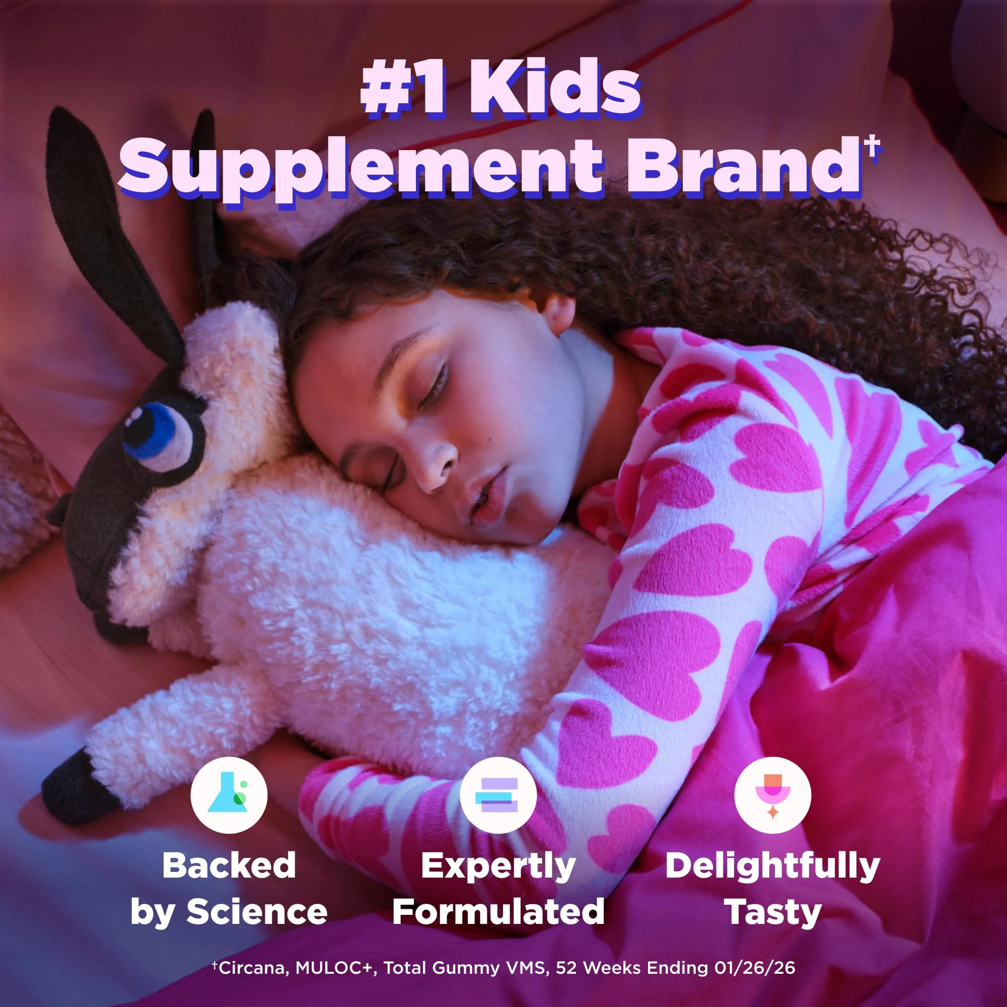 OLLY Kids Sleep Gummy, Occasional Sleep Support,* 0.5mg Melatonin, L-Theanine, Raspberry Flavored, 50 or 25 Day Supply - 50 Count - Image 5