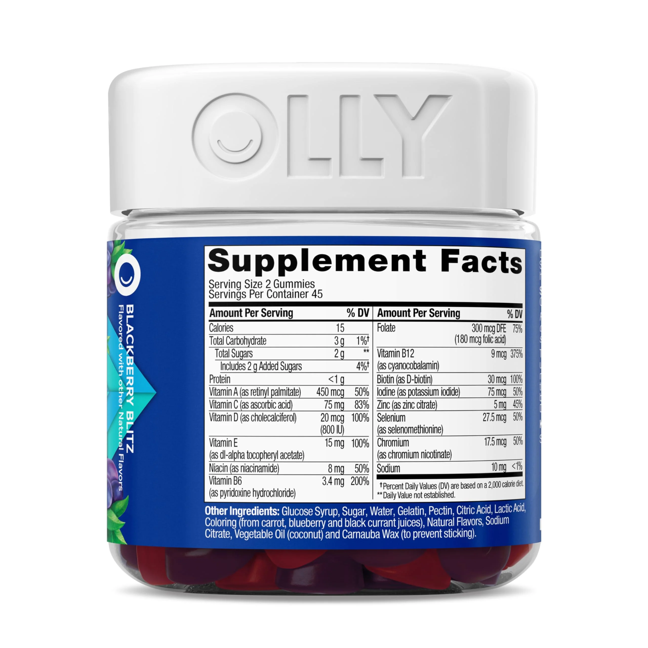 OLLY Men's Multivitamin Gummy, Vitamins A, C, D, E, B, Zinc, Blackberry Flavor, 45 Day Supply - 90 Count - Image 9