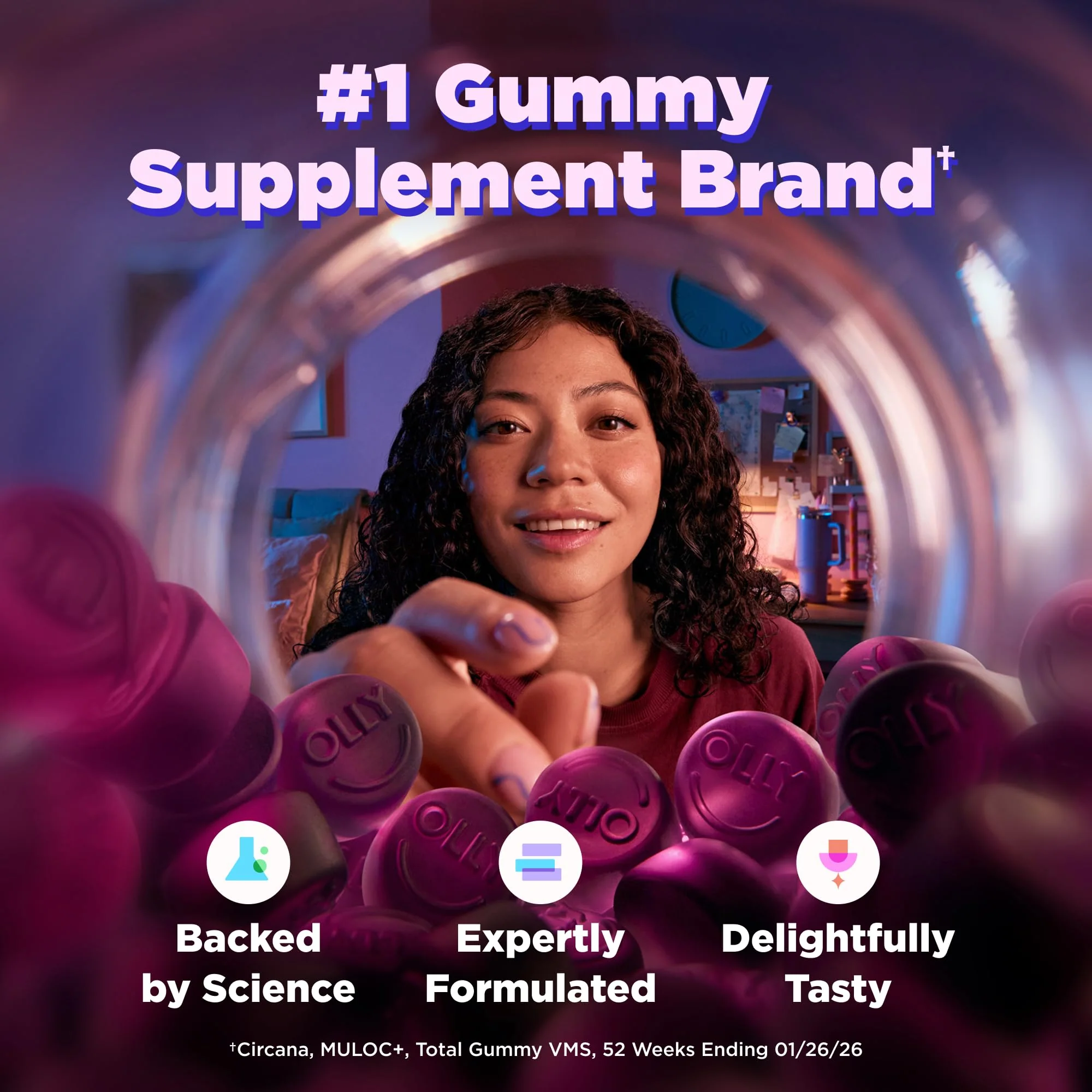 OLLY Restful Sleep Gummy Supplement with Melatonin & L-Theanine Chamomile, Blackberry Zen, 50 Gummies (25 Day Supply) Supports a Healthy Sleep Cycle* (Packaging May Vary) - Image 6