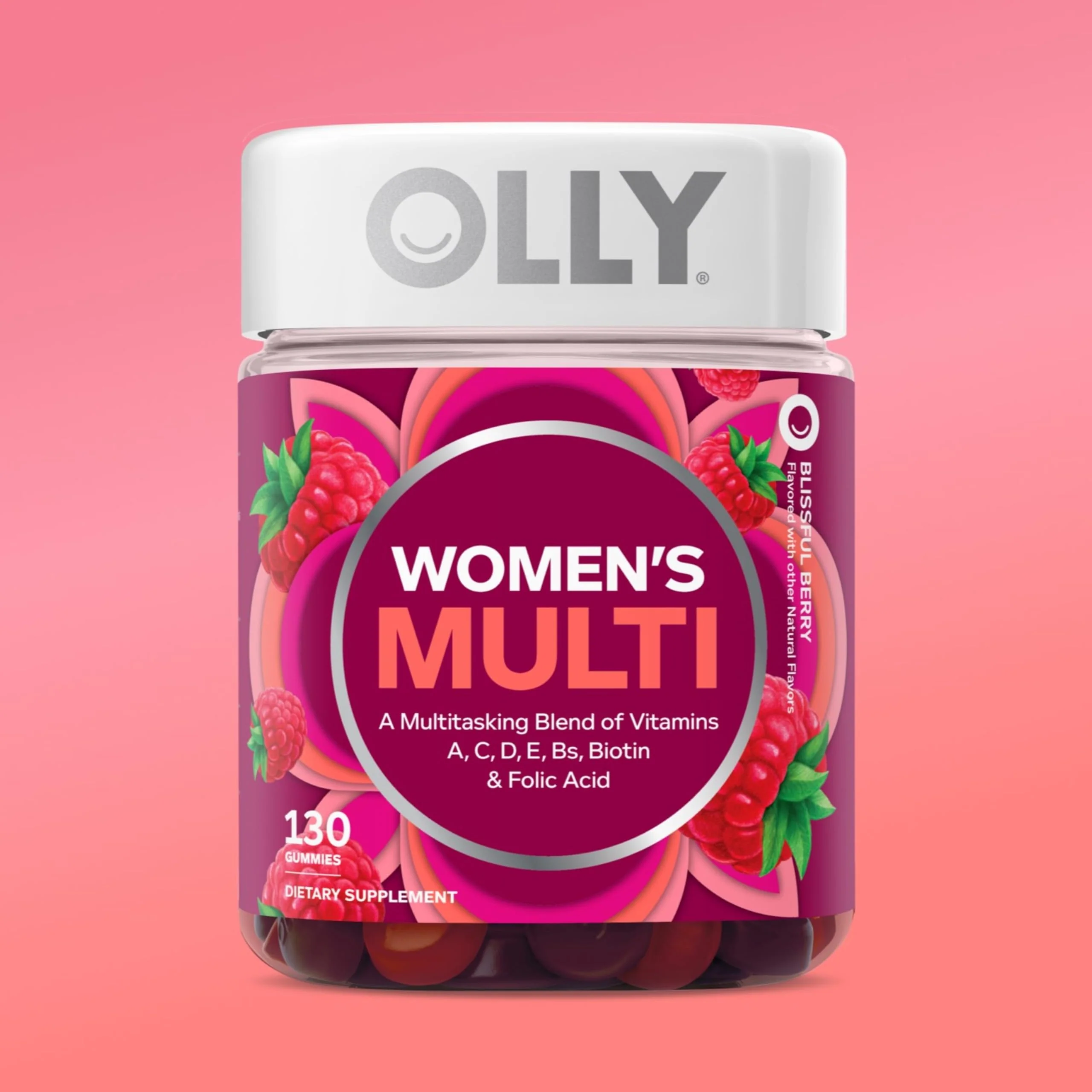 OLLY Women's Multivitamin Gummy, Women's Overall Wellness,* Vitamins A, C, D, E, Biotin, Folic Acid, Adult Chewable Supplement, Berry Flavored, 65 Day Supply - 130 Count - Image 6
