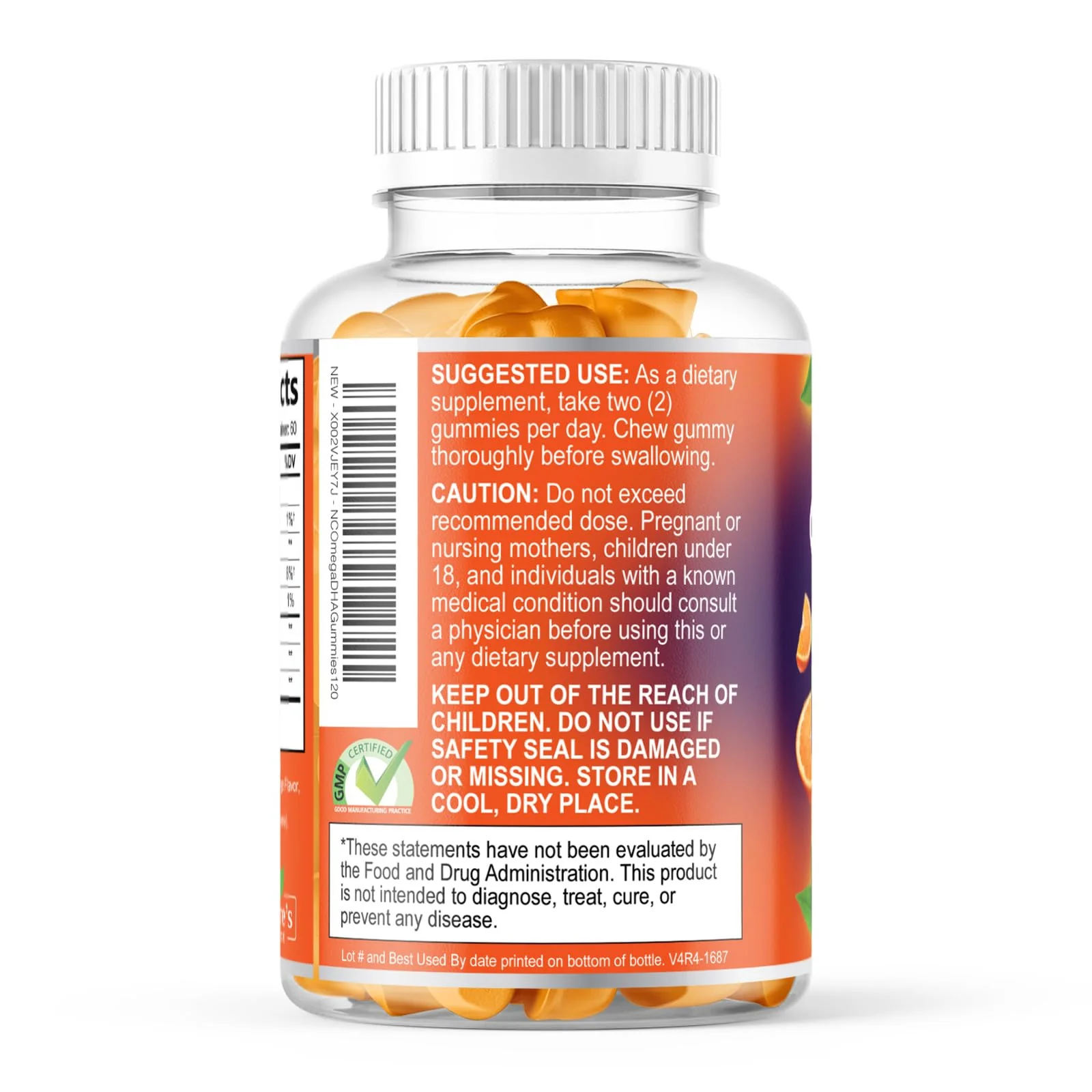 Omega 3 Fish Oil Gummies - Triple Strength Omega3 Gummy - DHA & EPA Fatty Acids for Heart Health, Joint & Brain Support, Nature's High Absorption Omega Fish Oil Supplement, Orange Flavor- 120 Gummies - Image 3