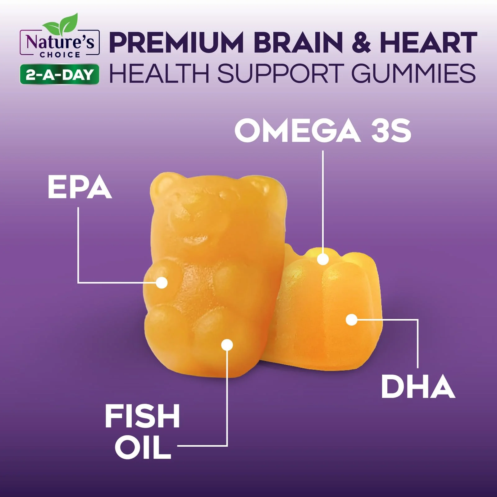 Omega 3 Fish Oil Gummies - Triple Strength Omega3 Gummy - DHA & EPA Fatty Acids for Heart Health, Joint & Brain Support, Nature's High Absorption Omega Fish Oil Supplement, Orange Flavor- 120 Gummies - Image 8