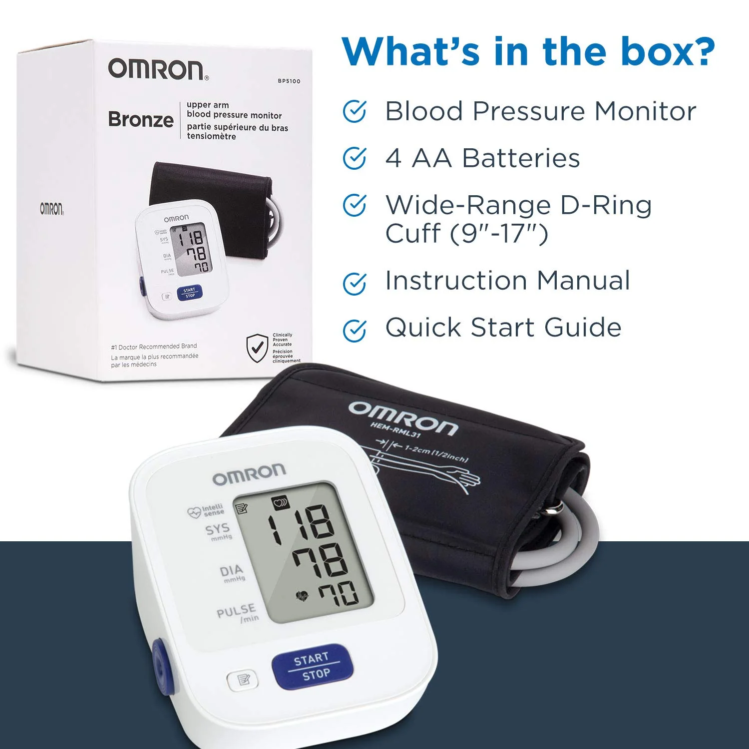 OMRON Bronze Blood Pressure Monitor, Upper Arm Cuff, Digital Blood Pressure Machine, Stores Up To 14 Readings - Image 6