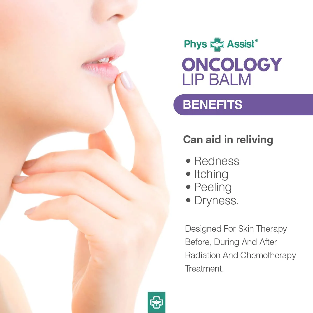 Oncology Lip Balm USDA Organic, Hydrate Dry, Parched Lips. Moisturizing -3 Pack - Image 4