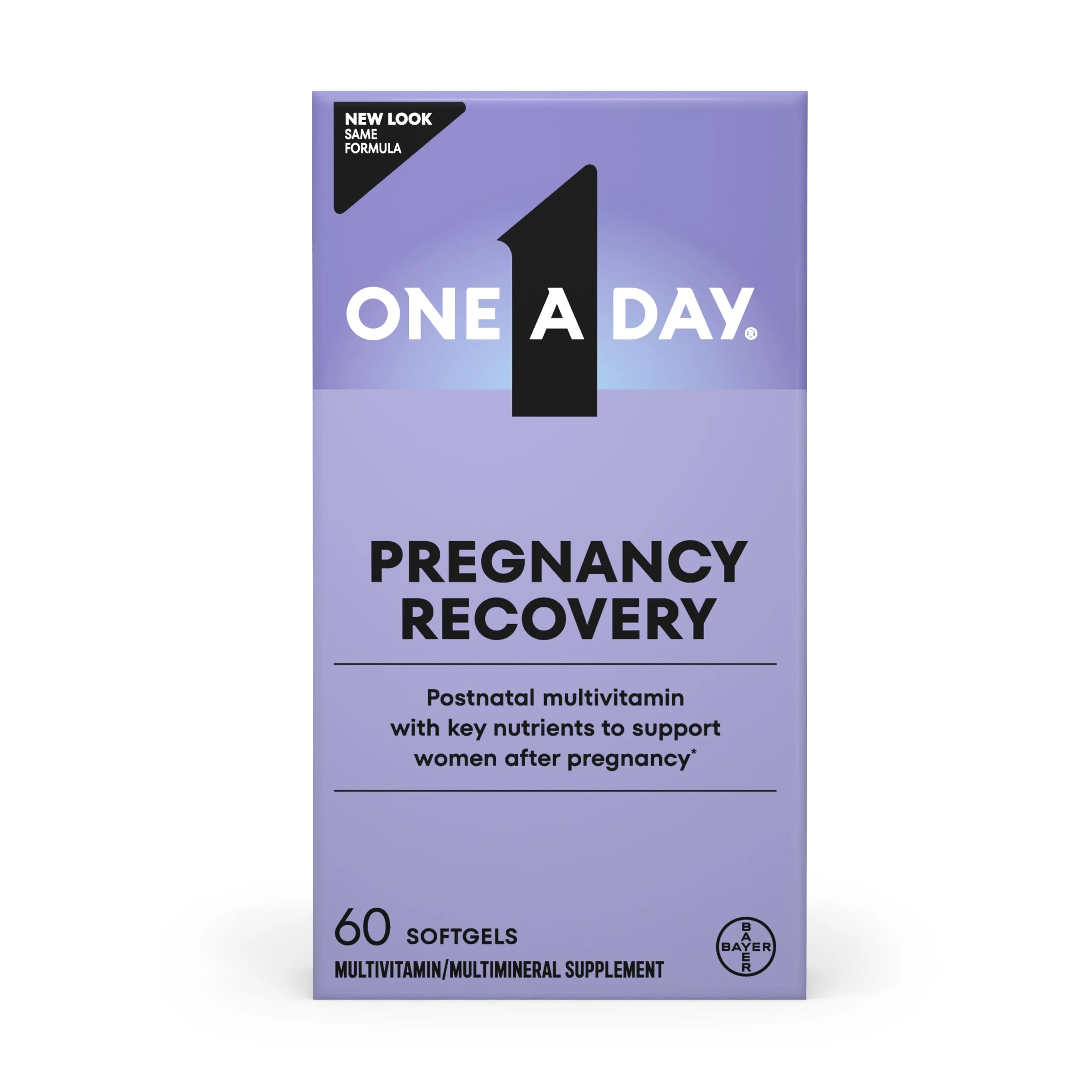 One A Day Postnatal Vitamins for Women, Postnatal Multivitamin with Folic Acid, Omega-3 DHA, B Vitamins, Support Immune Health, Breastfeeding, Post Partum Essential Nutrients for Women, 60 Ct