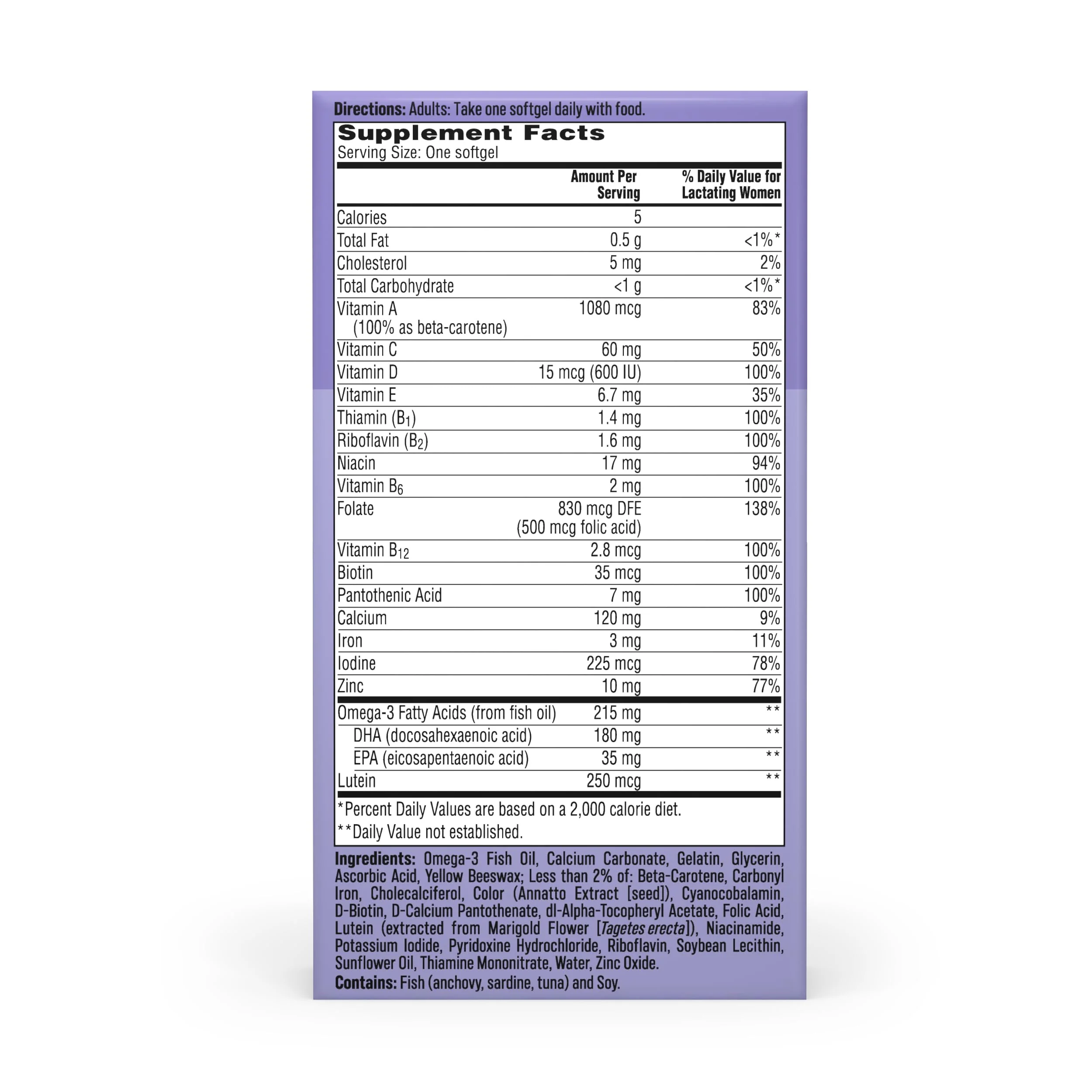 One A Day Postnatal Vitamins for Women, Postnatal Multivitamin with Folic Acid, Omega-3 DHA, B Vitamins, Support Immune Health, Breastfeeding, Post Partum Essential Nutrients for Women, 60 Ct - Image 2