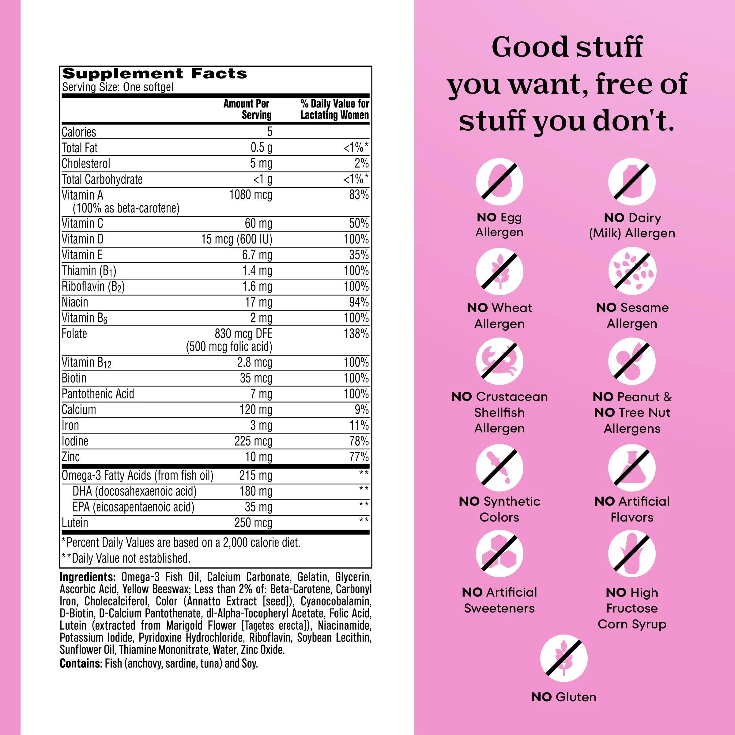One A Day Postnatal Vitamins for Women, Postnatal Multivitamin with Folic Acid, Omega-3 DHA, B Vitamins, Support Immune Health, Breastfeeding, Post Partum Essential Nutrients for Women, 60 Ct - Image 3