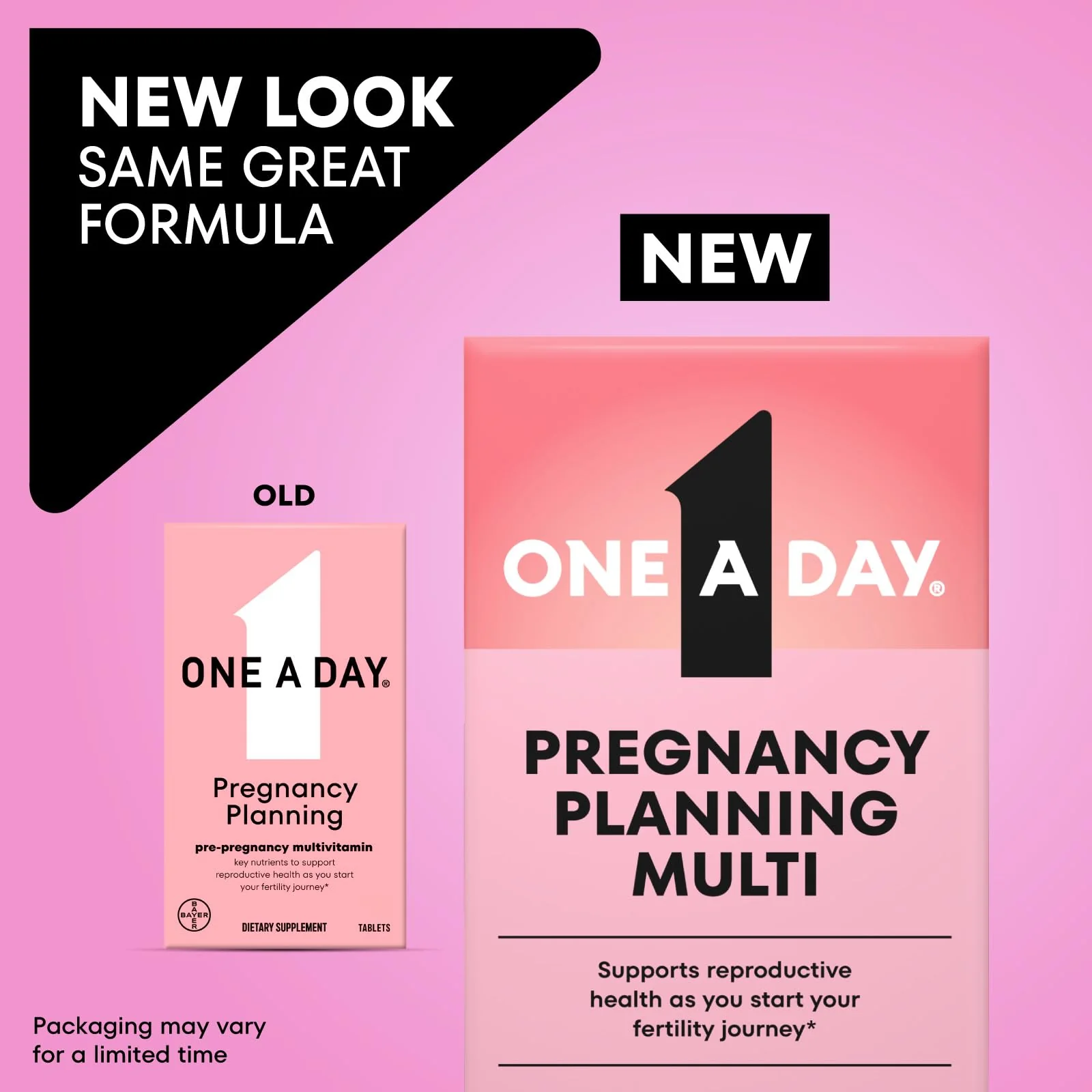 One A Day Pregnancy Planning Prenatal Multivitamin for Women, Pre Pregnancy Vitamins for Women with Methylfolate, Folic Acid, Zinc, Vitamin B12 & Vitamin D to Support Reproductive Health, 60 Tablets - Image 9