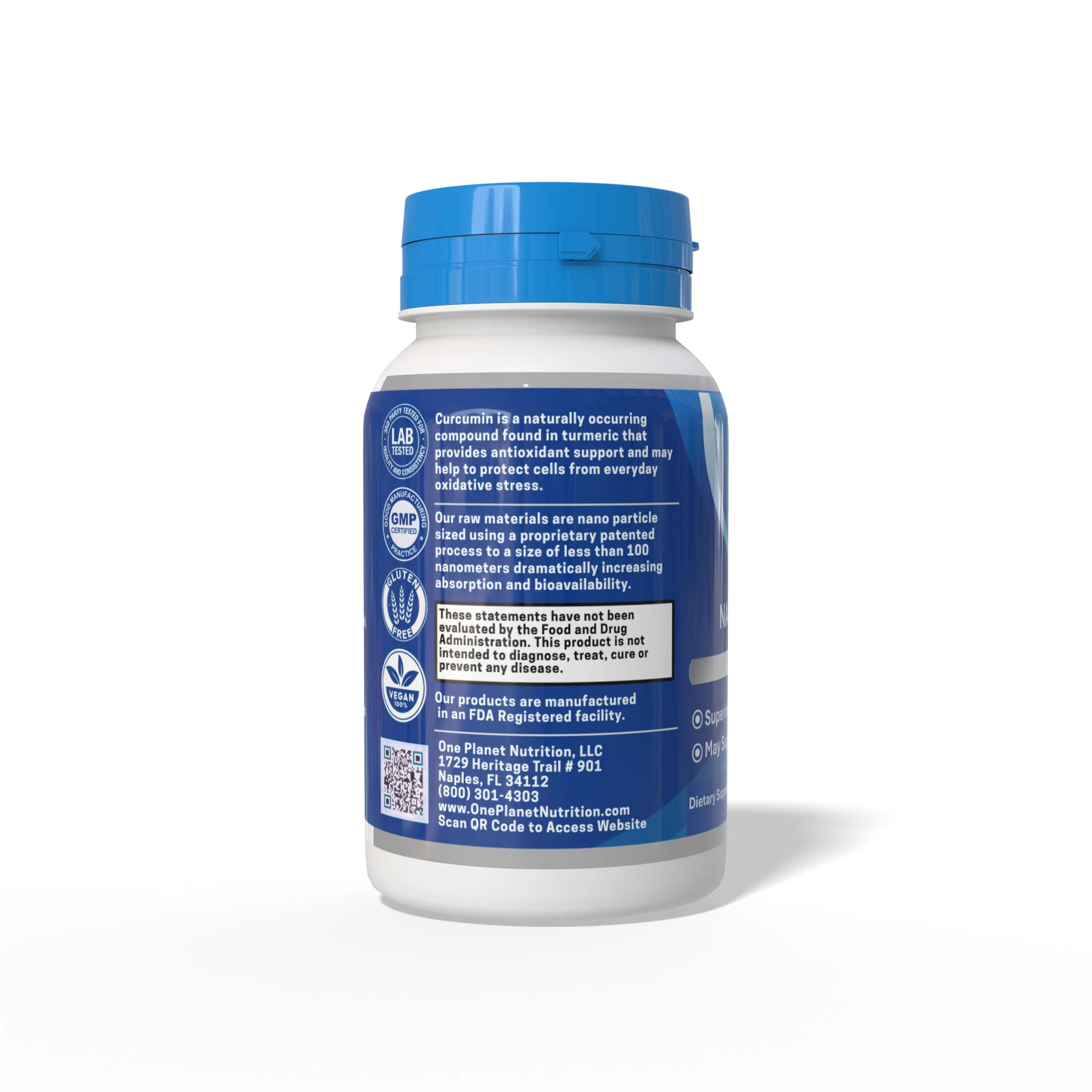 One Planet Nutrition Nano Curcumin 500 mg Veggie Capsules (60 Servings), Nano for High Absorption, Supports Overall Wellness, Non-GMO, Vegan, Gluten-Free - Image 6