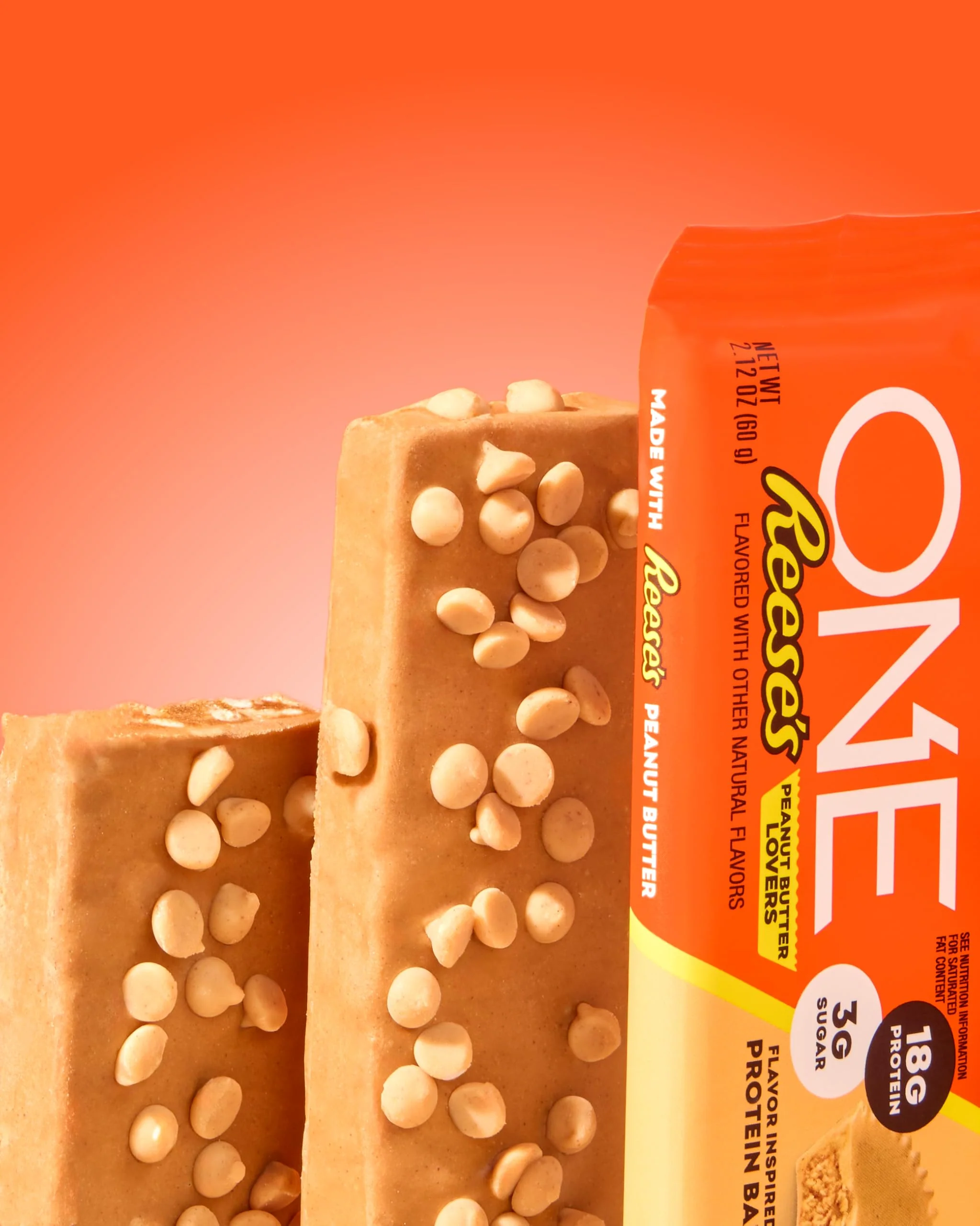 ONE Protein Bars, Reese's Peanut Butter Lovers, Gluten Free with 18g Protein and 3g Sugar, Pantry Staples, 2.12 oz (12 Count) - Image 3
