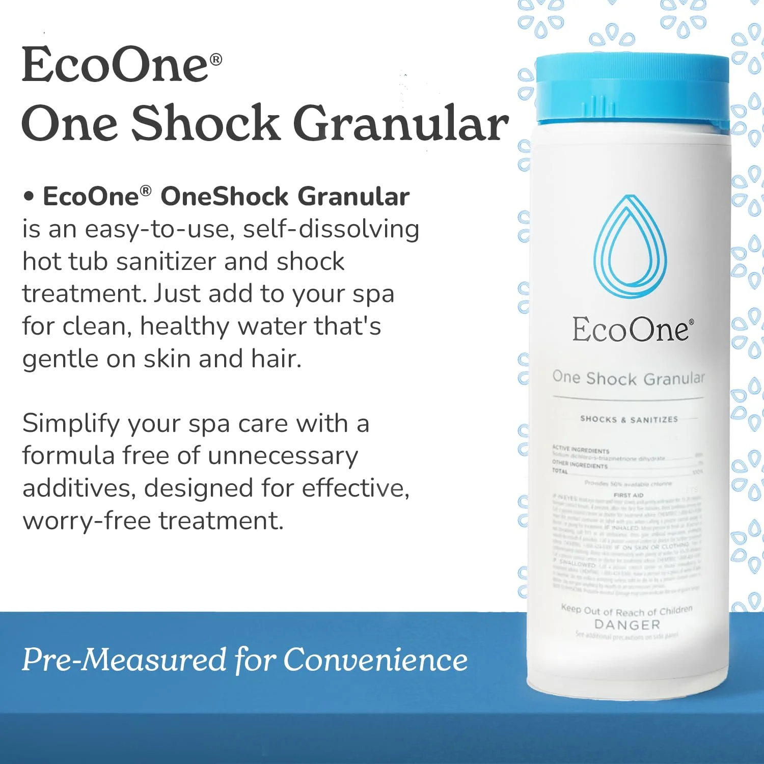 One Shock Granular by EcoOne | Self-Dissolving Hot Tub Shock Treatment Chlorine Granules | Daily or Weekly Spa Shock & Sanitation | Sodium Dichloro-Triazinetrione Dihydrate (55% Chlorine), 2 Lb - Image 7