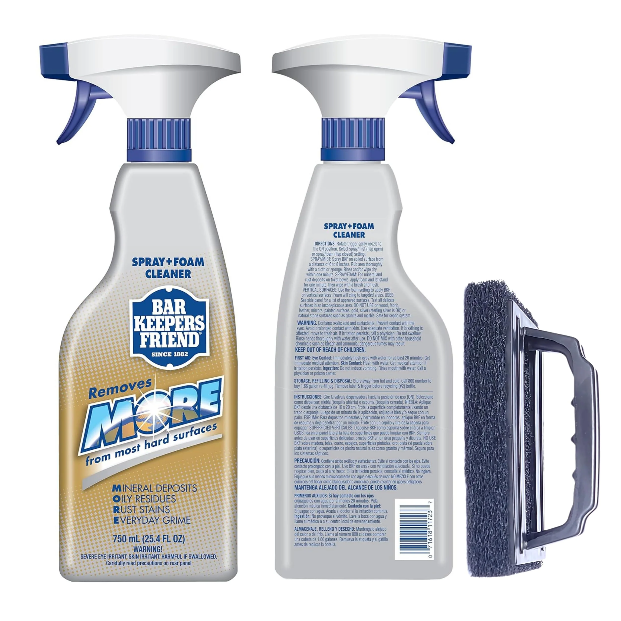 ONE96NINE Daily Shower Spray Kit with 2 Items, Hard Water Spray Foam Cleaner with Glass Stain Remover Scrub Brush. An All In One Shower Cleaner Spray Solution - Image 3