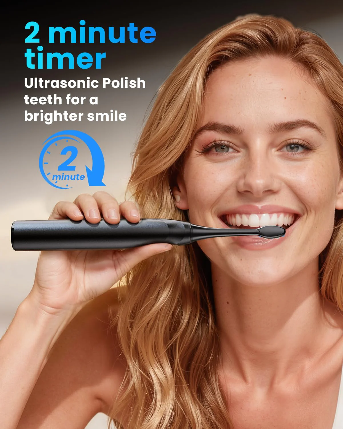 Onlyone Ultrasonic Electric Toothbrush for Adults, Rechargeable Electric Toothbrush with 8 Brush Heads, Travel Case, Charging Base & Wireless Charging - 5 Modes with Smart Timer - Image 2