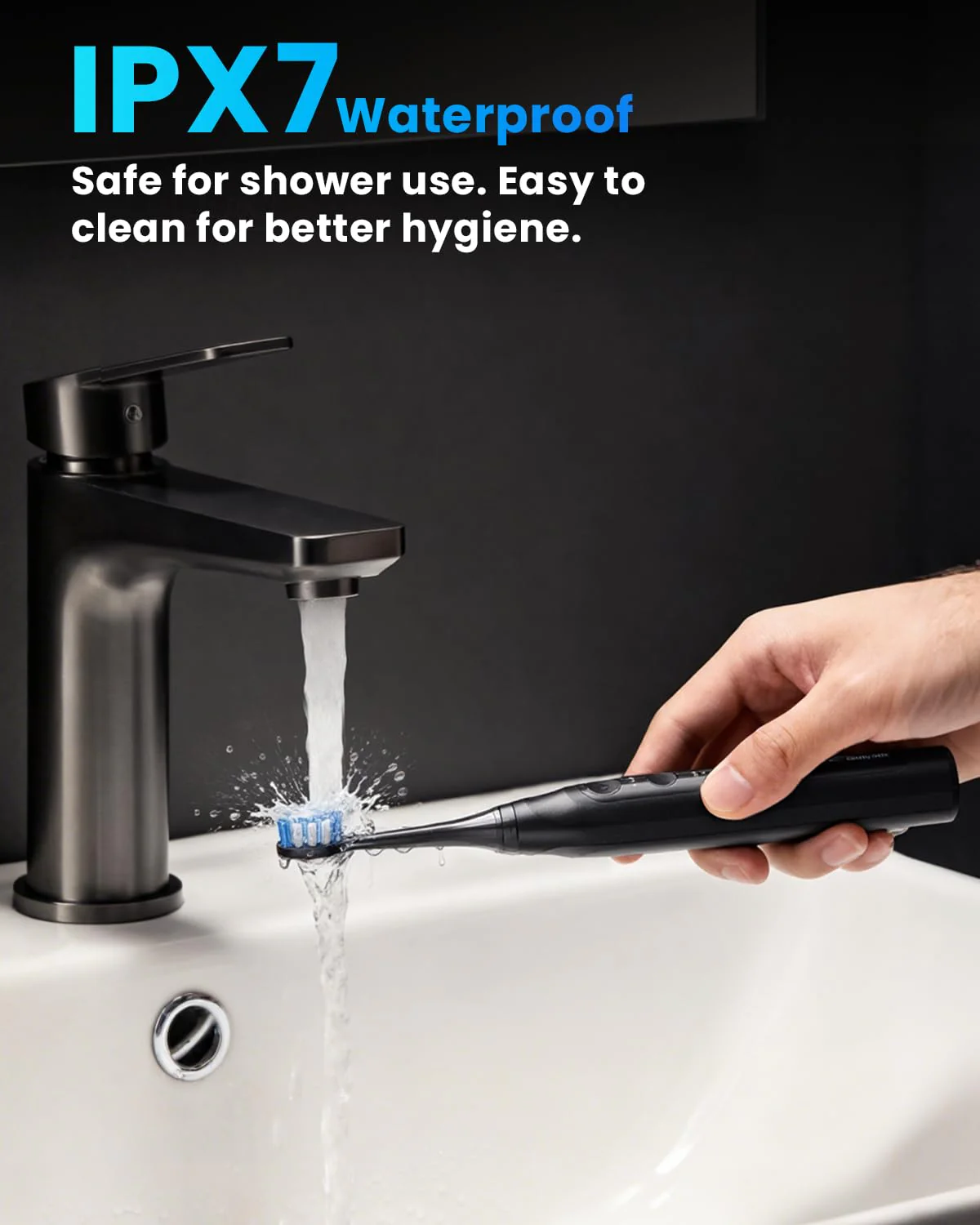 Onlyone Ultrasonic Electric Toothbrush for Adults, Rechargeable Electric Toothbrush with 8 Brush Heads, Travel Case, Charging Base & Wireless Charging - 5 Modes with Smart Timer - Image 8