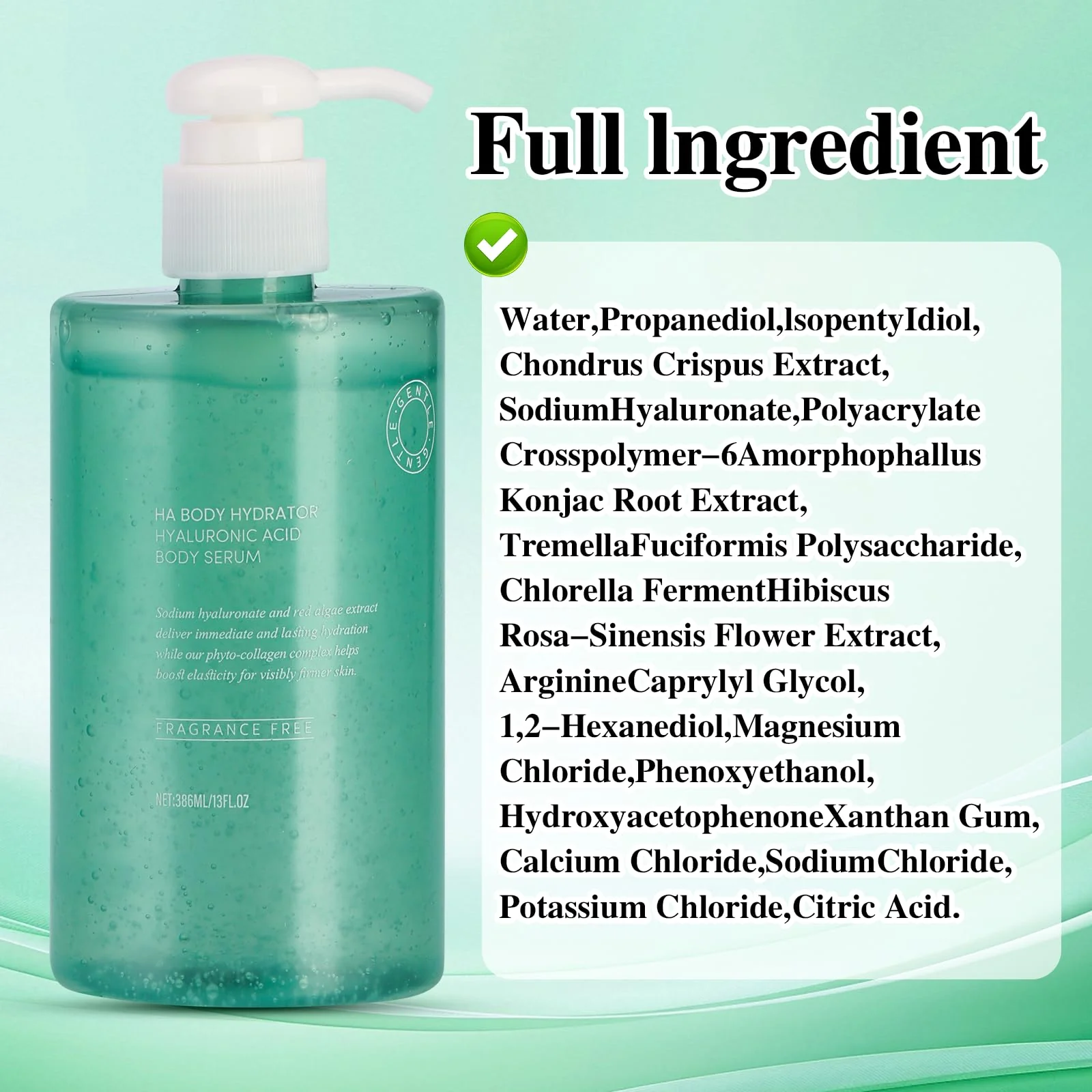 ONRSV Body Hydrator Hyaluronic Acid Body Serum for Dry Skin, Body Lotion with Red Algae Extract, Long-Lasting Moisturizing, Rich Yet Non-Greasy Moisturizer for Men & Women - Image 2