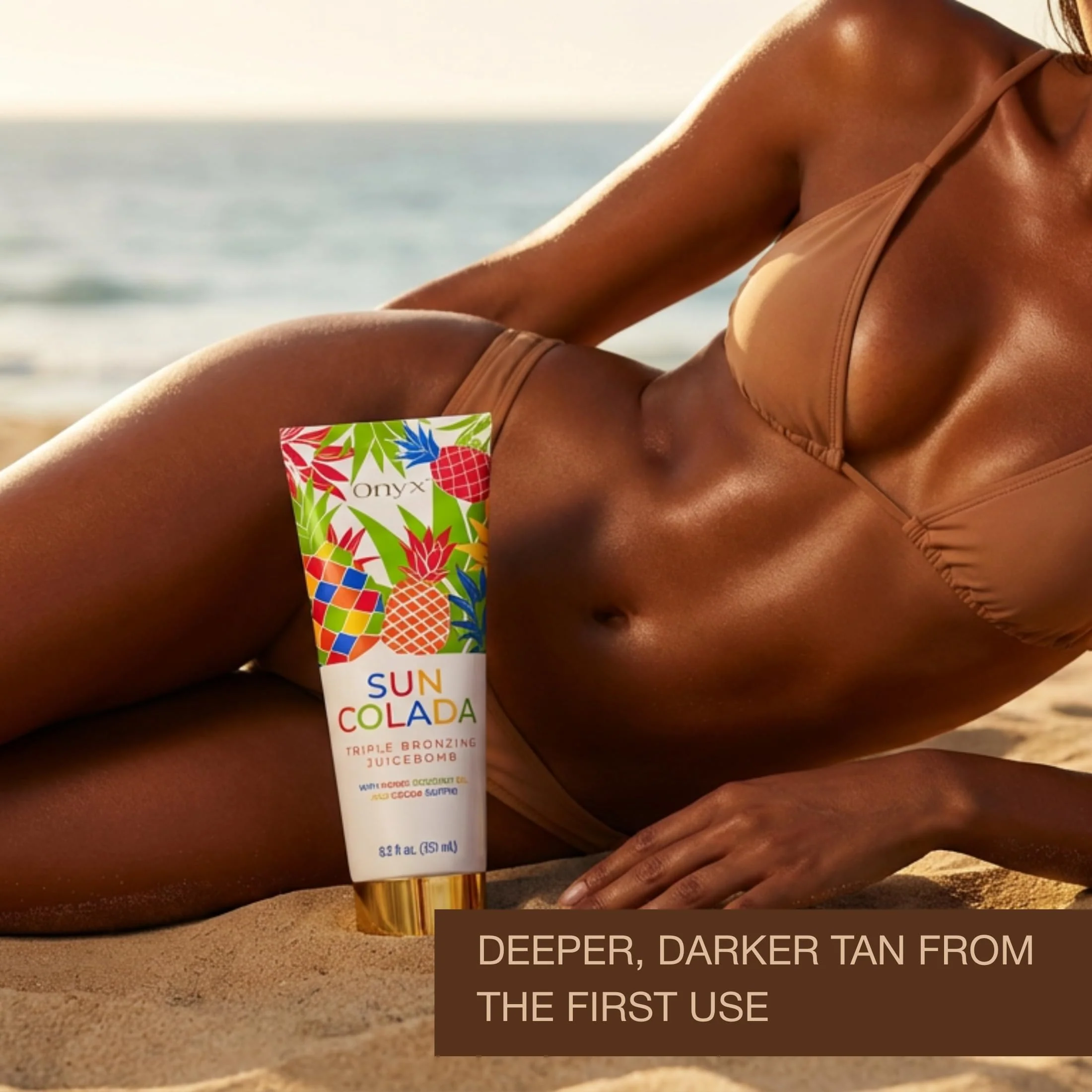 Onyx Suncolada Triple Bronzing Lotion for Tanning Bed - Indoor Dark Tanning Accelerator with Bronzer | Anti-Aging, Hydrating, Streak-Free formula | 8.5 fl oz - Image 5