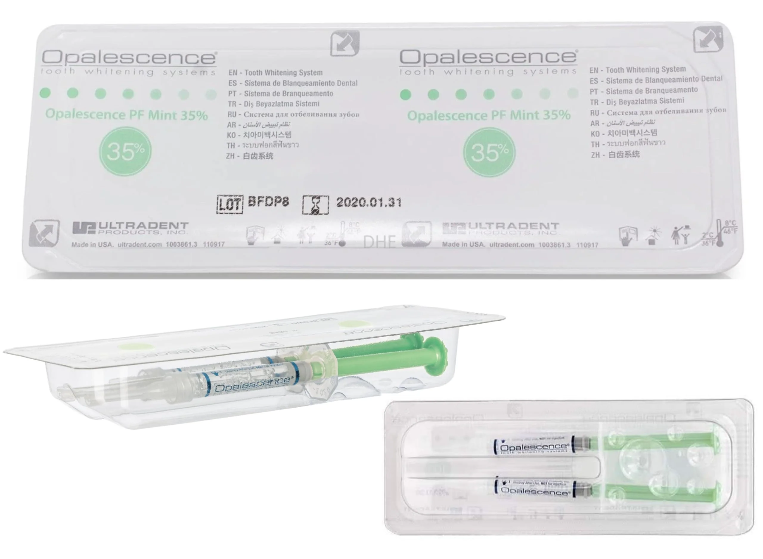 Opalescence 35% CP Mint - Gel Syringes Teeth Whitening - Refill Kit - Carbamide Peroxide Gel. Made by Ultradent. Tooth Whitening Refill Syringes 5197 (0.04 Fl Oz (Pack of 4)) - Image 3