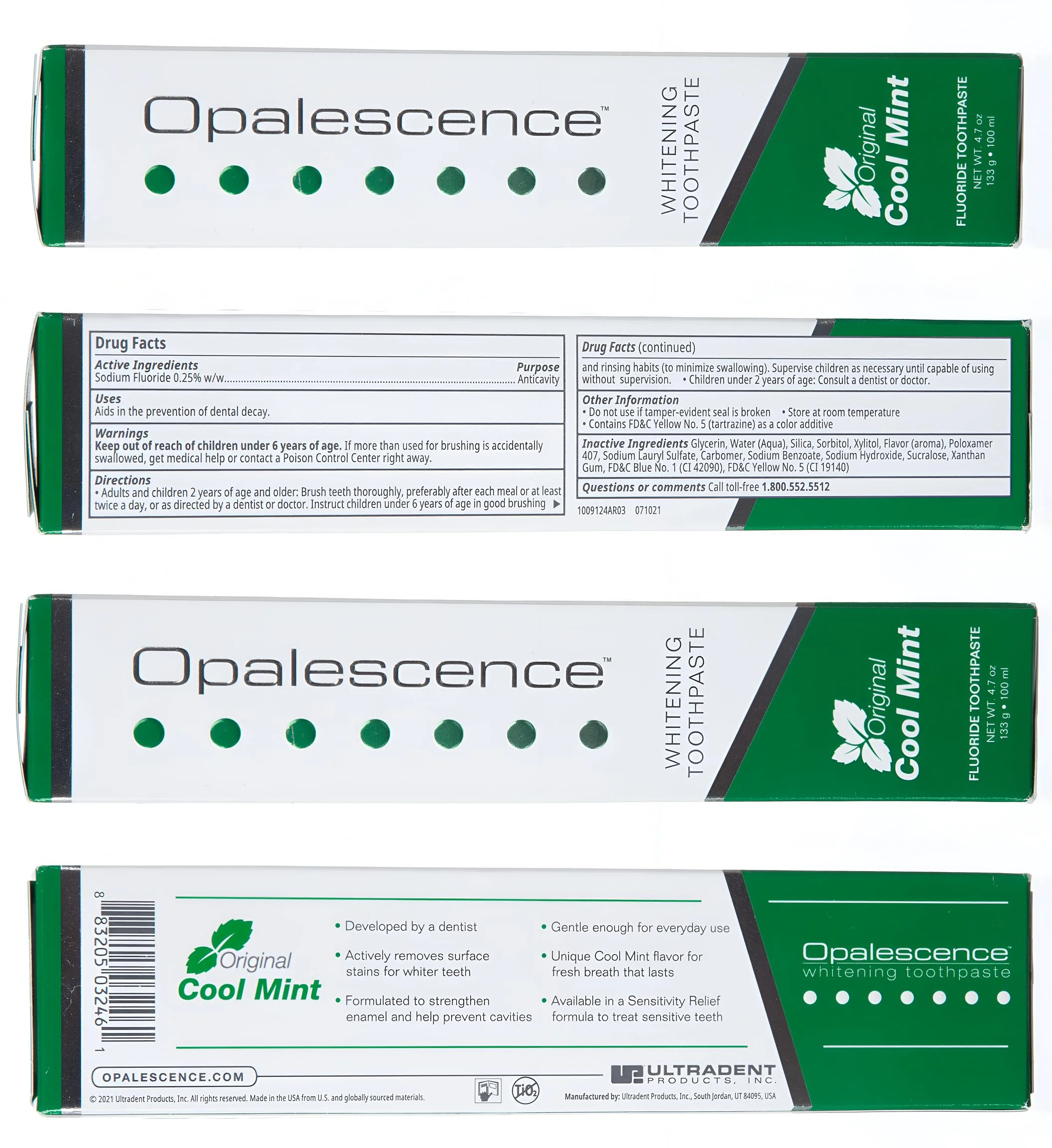 Opalescence Whitening Toothpaste Original Formula - Oral Care, Mint Flavor, Gluten Free - 4.7 Ounce (Pack of 3) - Image 2