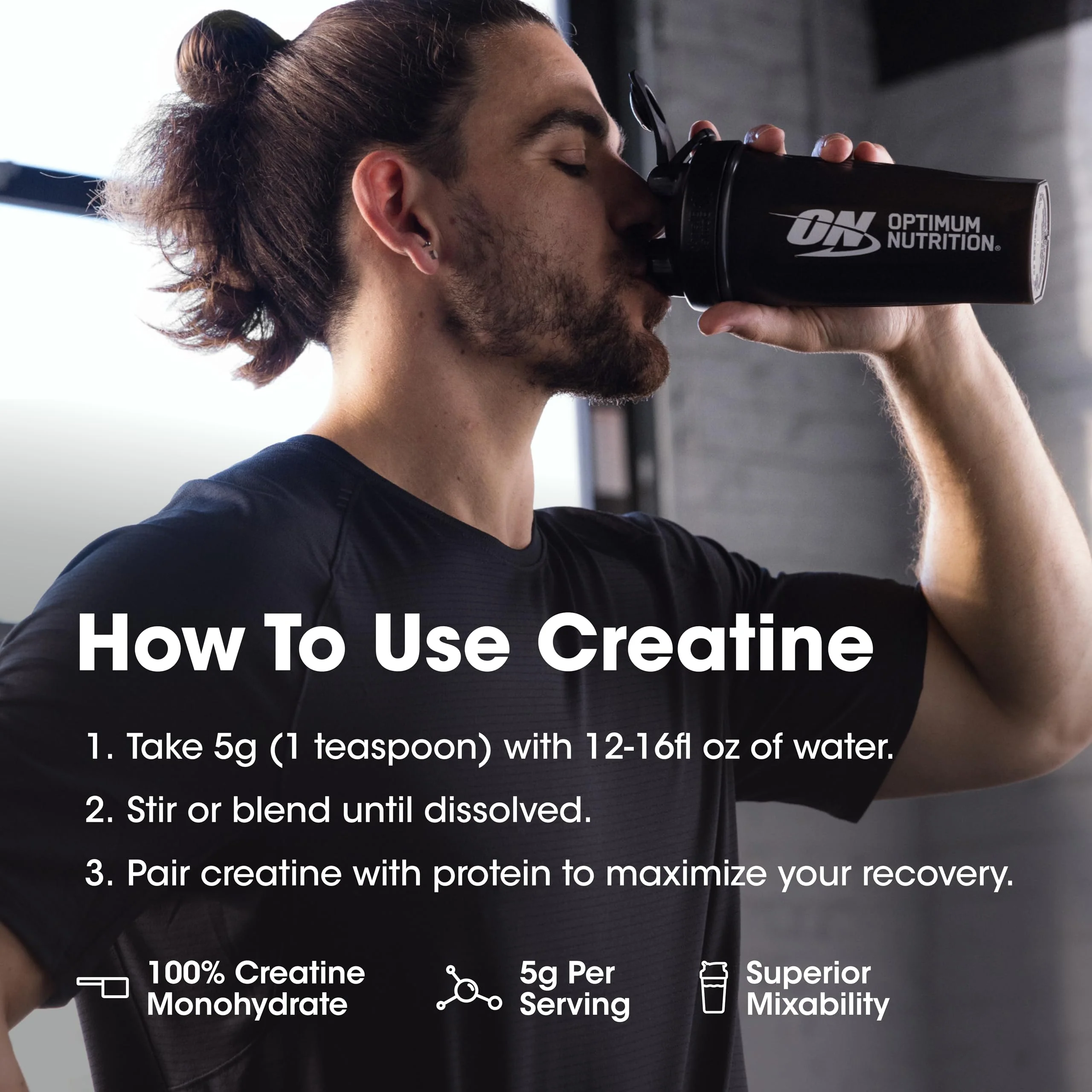Optimum Nutrition Micronized Creatine Monohydrate Powder, Unflavored, 60 Servings, 300 Grams (Packaging May Vary) - Image 8