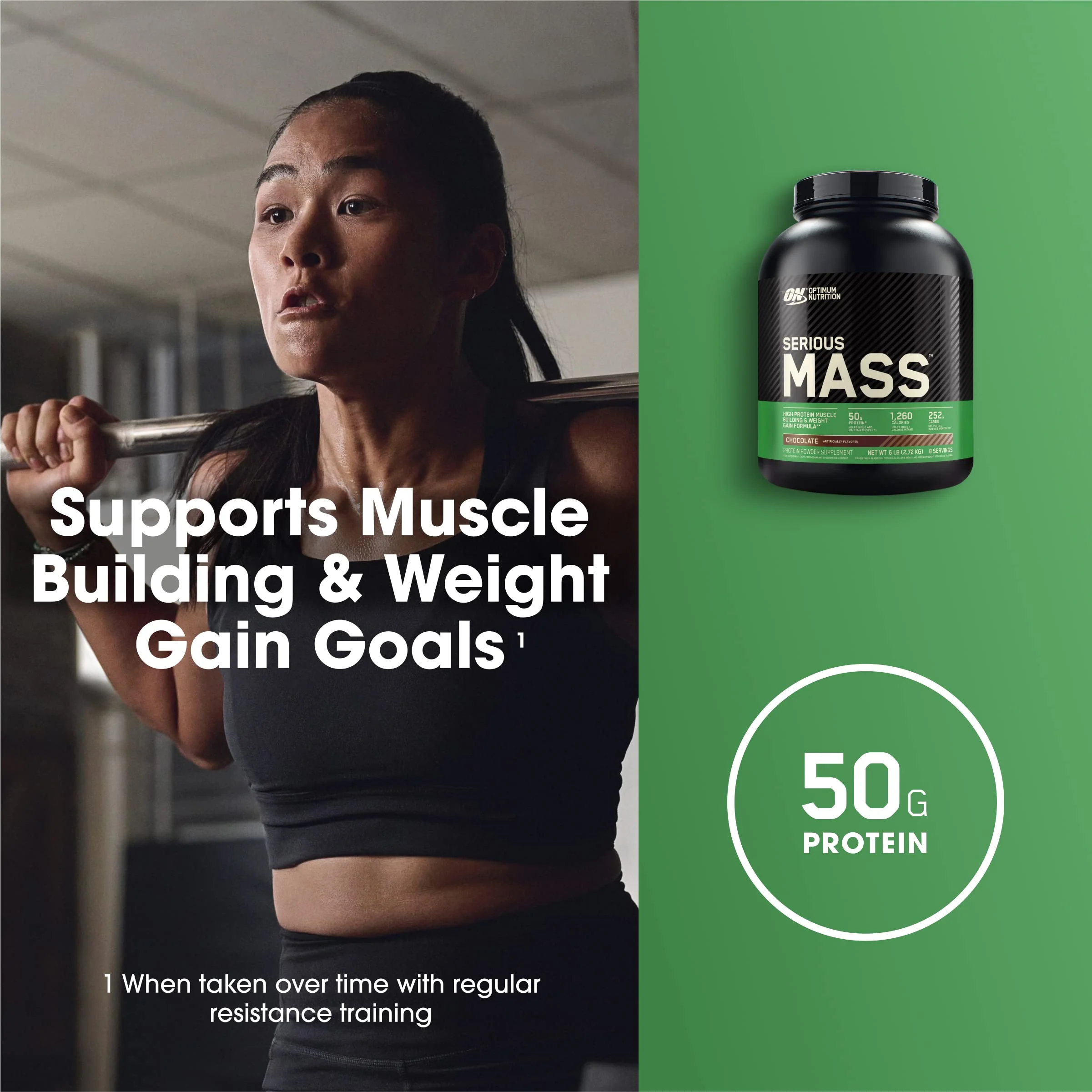 Optimum Nutrition Serious Mass, Weight Gainer Protein Powder, Mass Gainer, Vitamin C and Zinc for Immune Support, Creatine, Chocolate, 12 Pound (Packaging May Vary) (Pack of 2) - Image 4