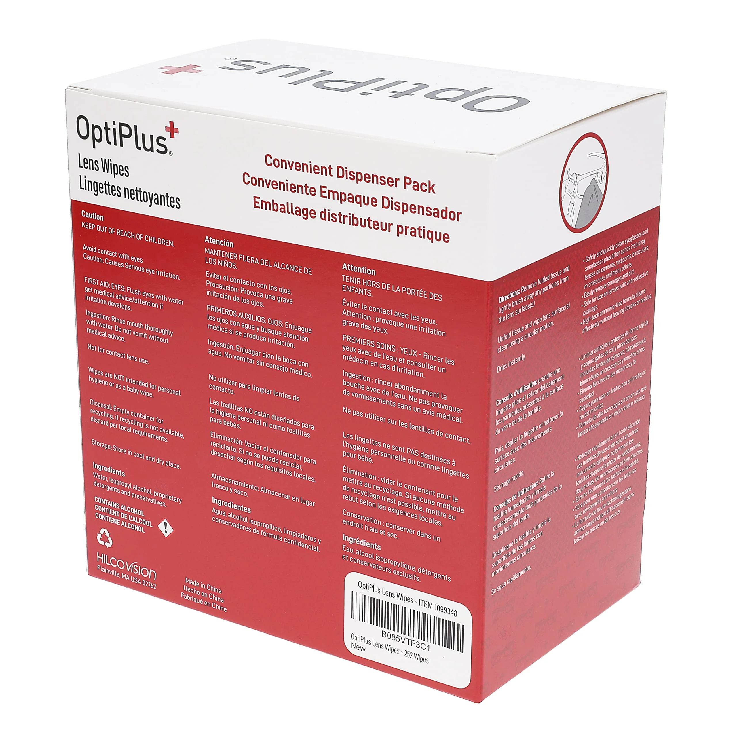 OptiPlus Eyeglass Lens Wipes l Pre-Moistened l Cleaning Wipes for Glasses, Computer & Laptops Screens, Smart Phones, Optical Lens, Goggles, and Watch Screen l Quick-Dry & Scratch-Free | 252 Count - Image 5
