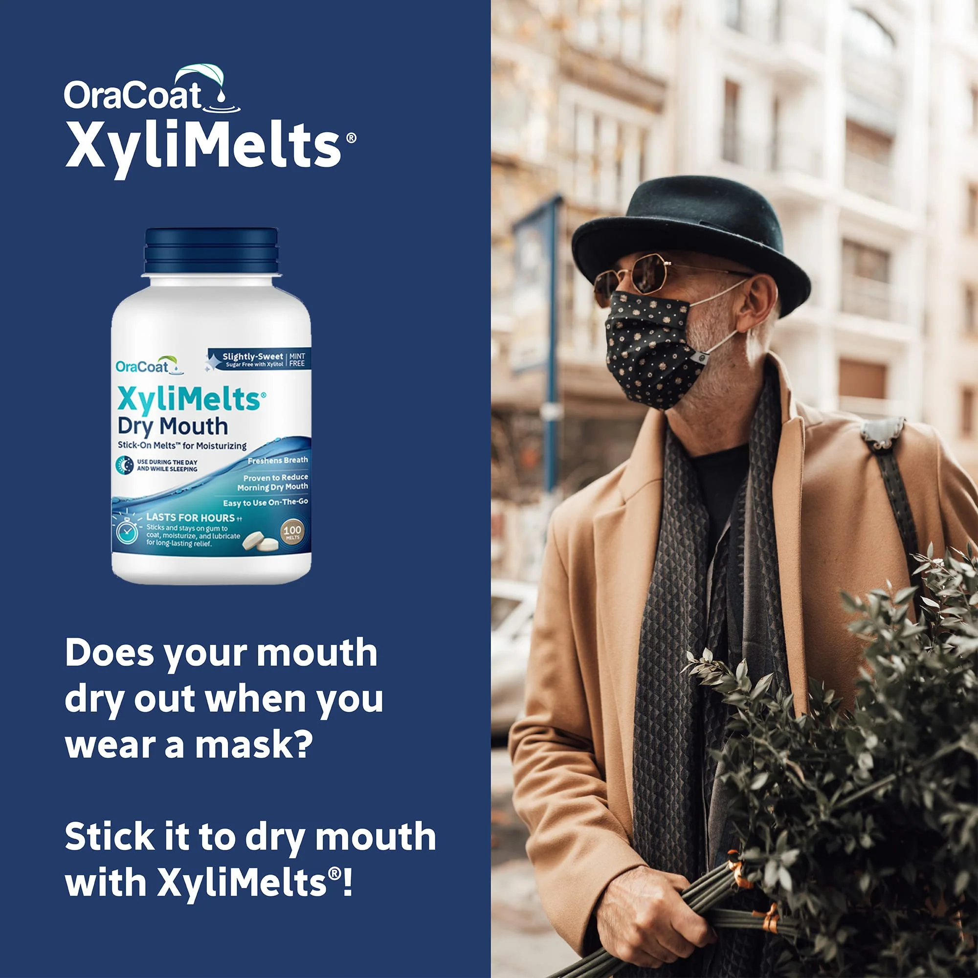 Oracoat XyliMelts for Dry Mouth Night Time or Day - Moisturizing Dry Mouth Adhering Discs, Sugar Free with Xylitol, 100 Count, Slightly Sweet Flavor, 8-Hour Relief - Image 3